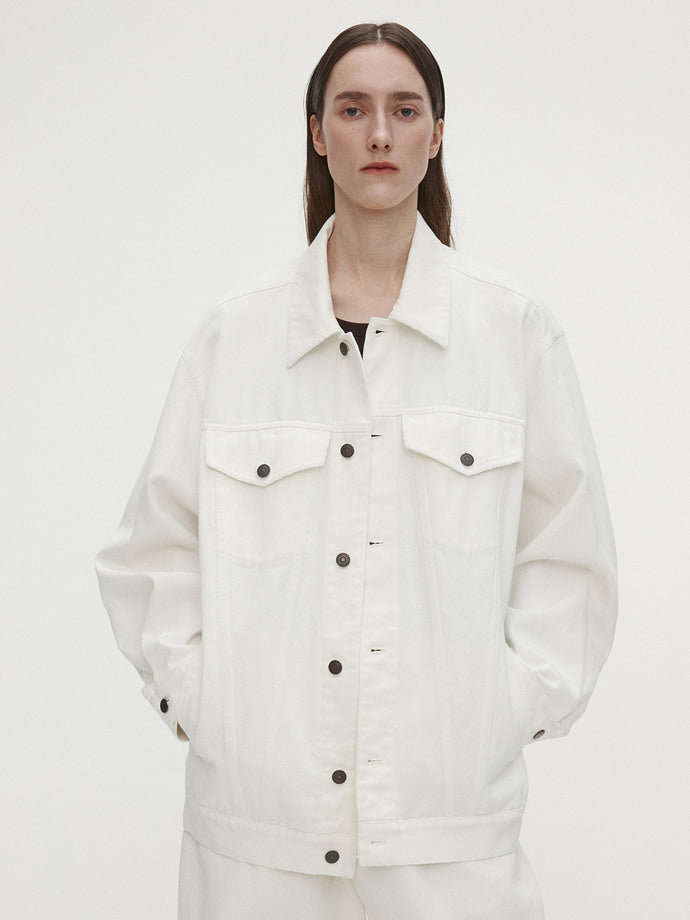 Tonywack - Oversized Denim Jacket (Ecru) product image 1 | TRAB K-Fashion Australia