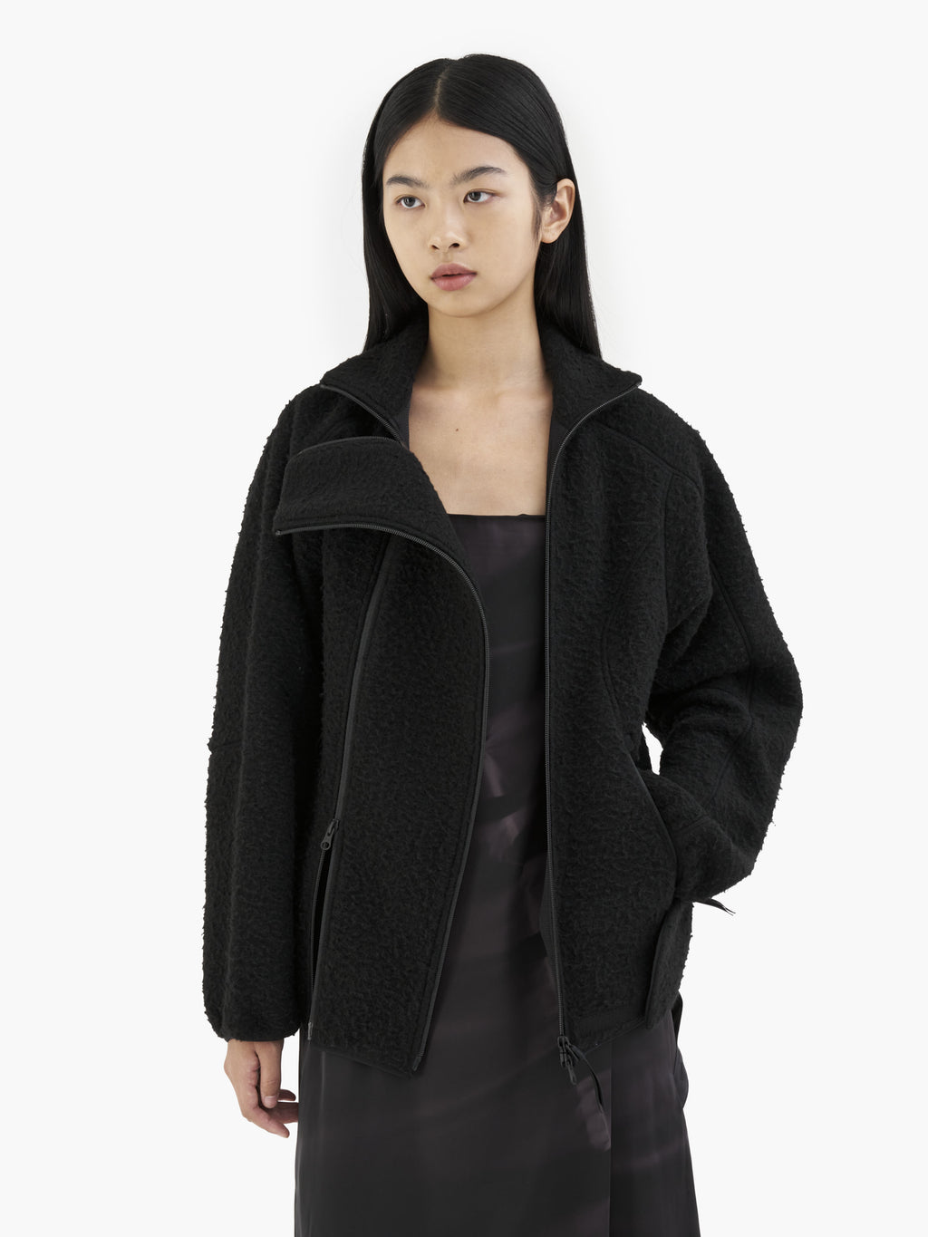 Jiyong Kim - Double Zip Fleece (Black) product image 5 | TRAB K-Fashion Australia