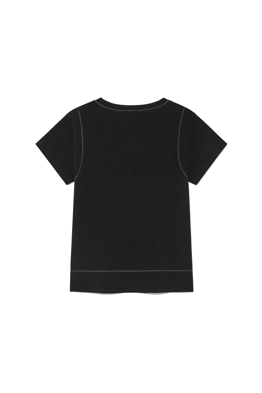 Matin Kim - Stitch Point Small Logo Top (Black) product image 2 | TRAB K-Fashion Australia