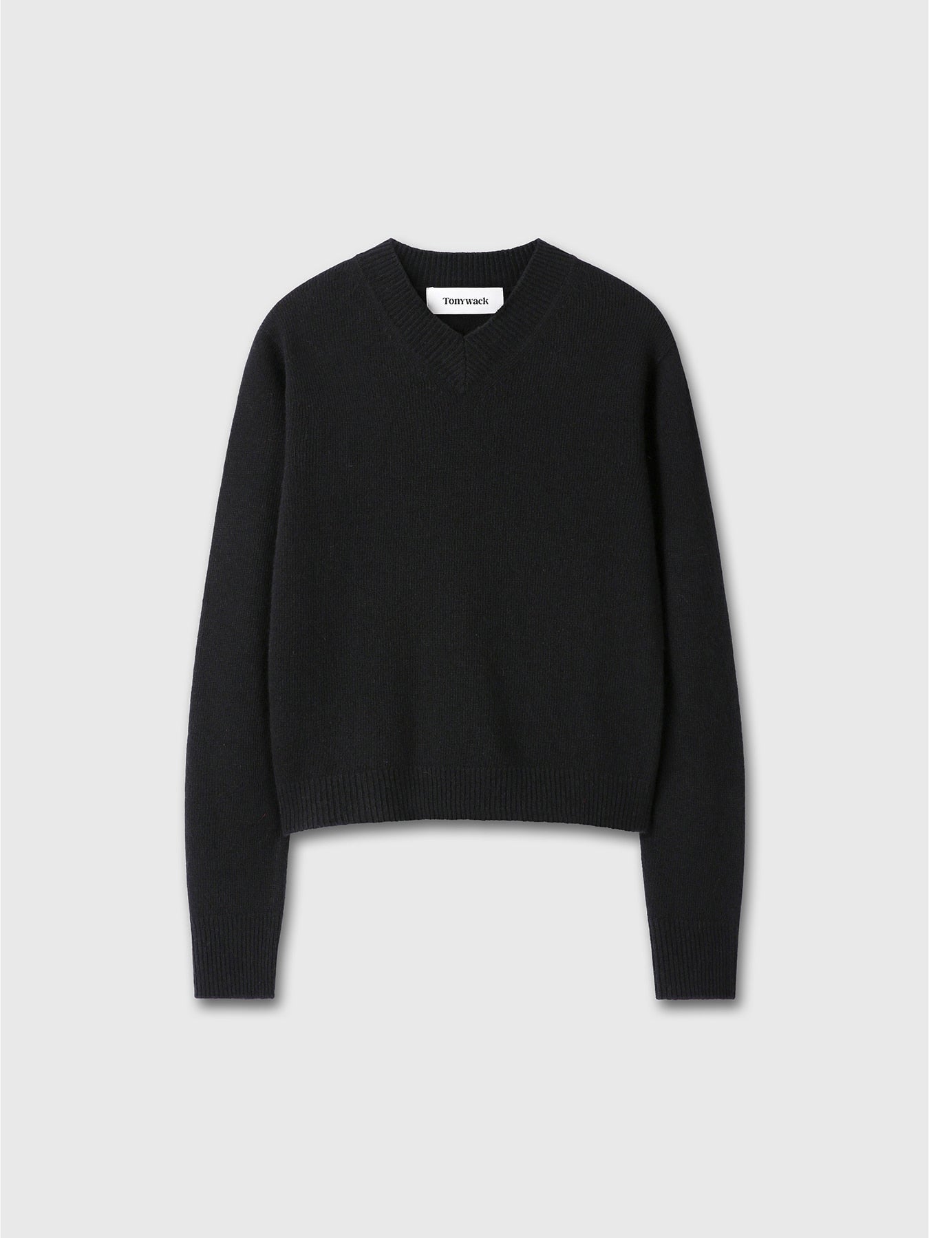 Tonywack - Cropped V-Neck Wool Sweater (Black) product image 8 | TRAB K-Fashion Australia