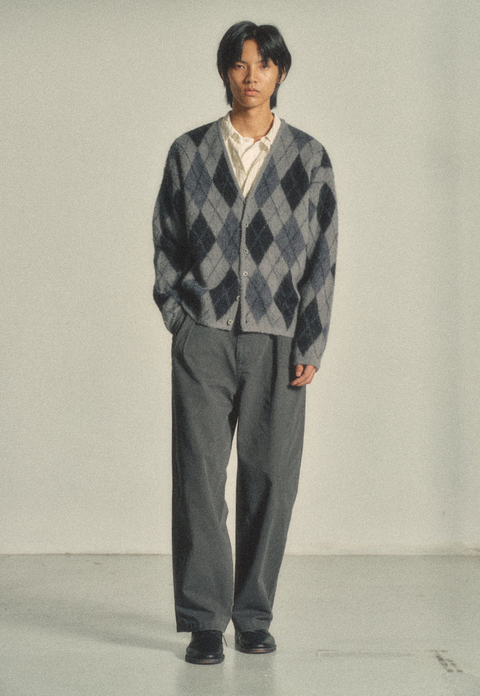Art if acts - Mohair Argyle Cardigan (Charcoal) product image 4 | TRAB K-Fashion Australia