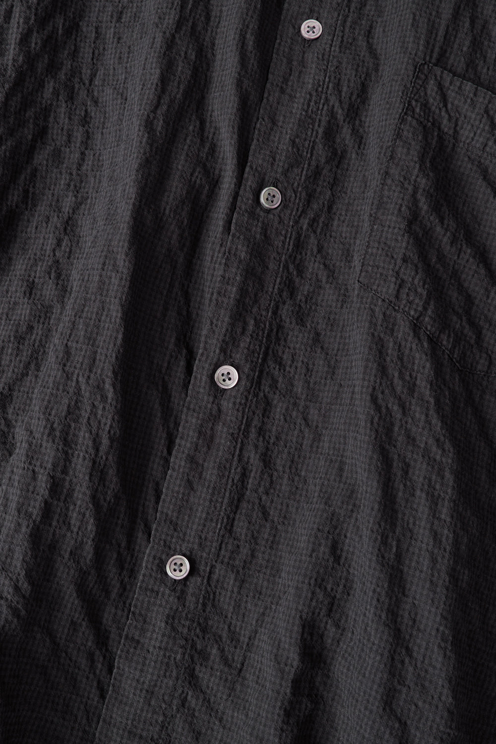 Hatchingroom - Band Collar Shirt Pin Check Dyed (Charcoal) product image 5 | TRAB K-Fashion Australia