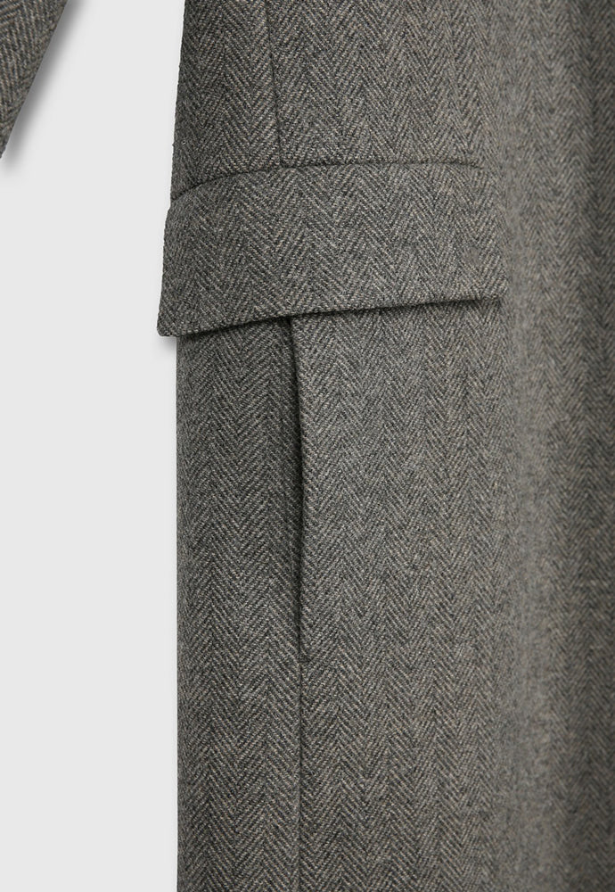 Tonywack - Herringbone Wool Tailored Single Coat (Beige/Grey) product image 15 | TRAB K-Fashion Australia