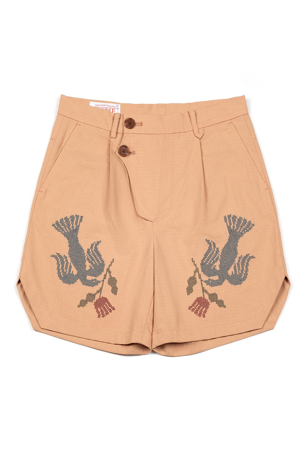 Ioedle - Migratory Bird Cross-Stitch Shorts (Orange) product image 2 | TRAB K-Fashion Australia