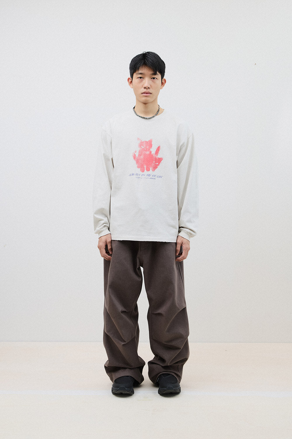 Hatchingroom - VTG Ghost Cat Tee Washed (Dust) product image 3 | TRAB K-Fashion Australia