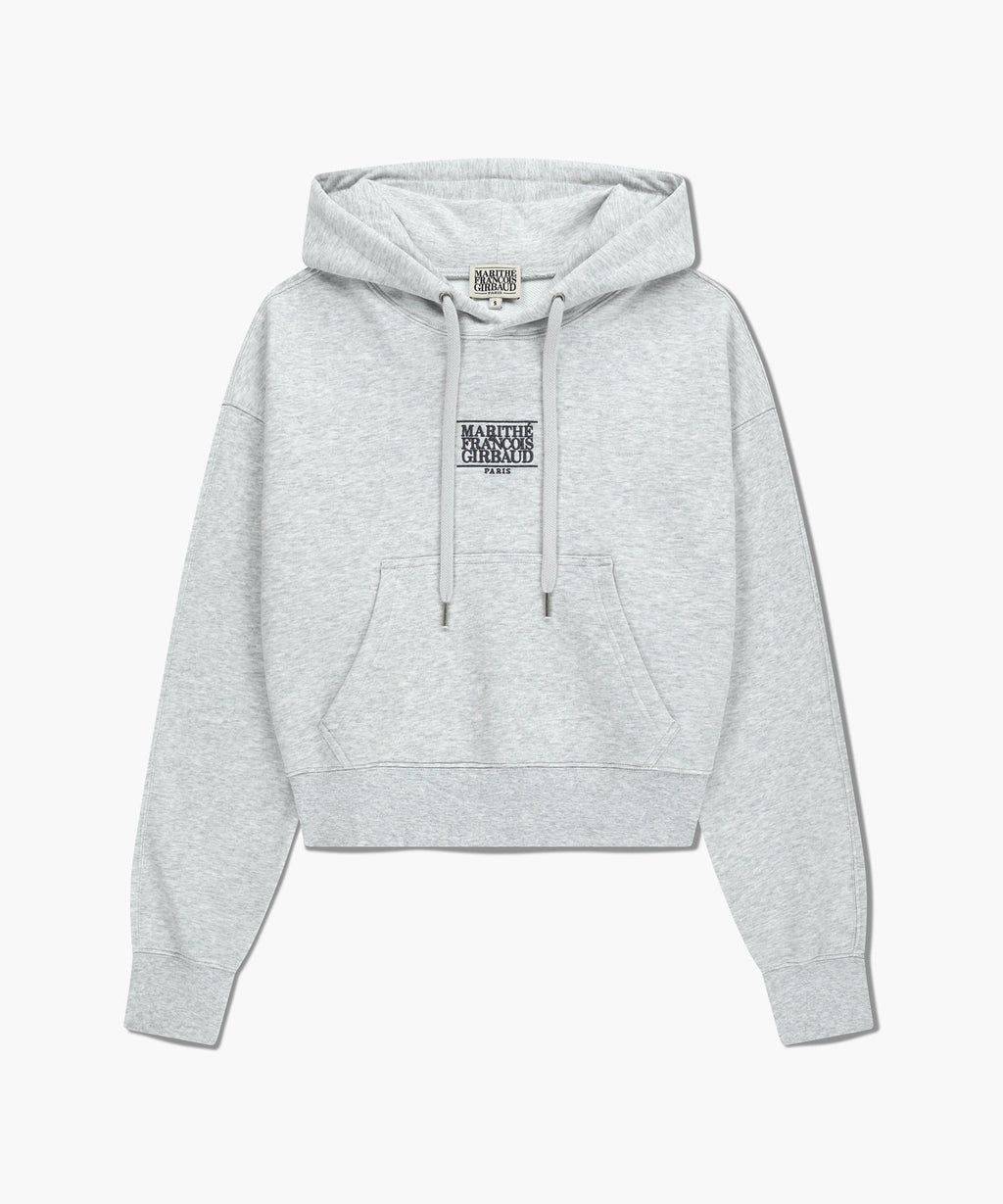 Marithe & Francois Girbaud - Small Classic Logo Crop Hoodie (Light Heather Gray) product image 6 | TRAB K-Fashion Australia