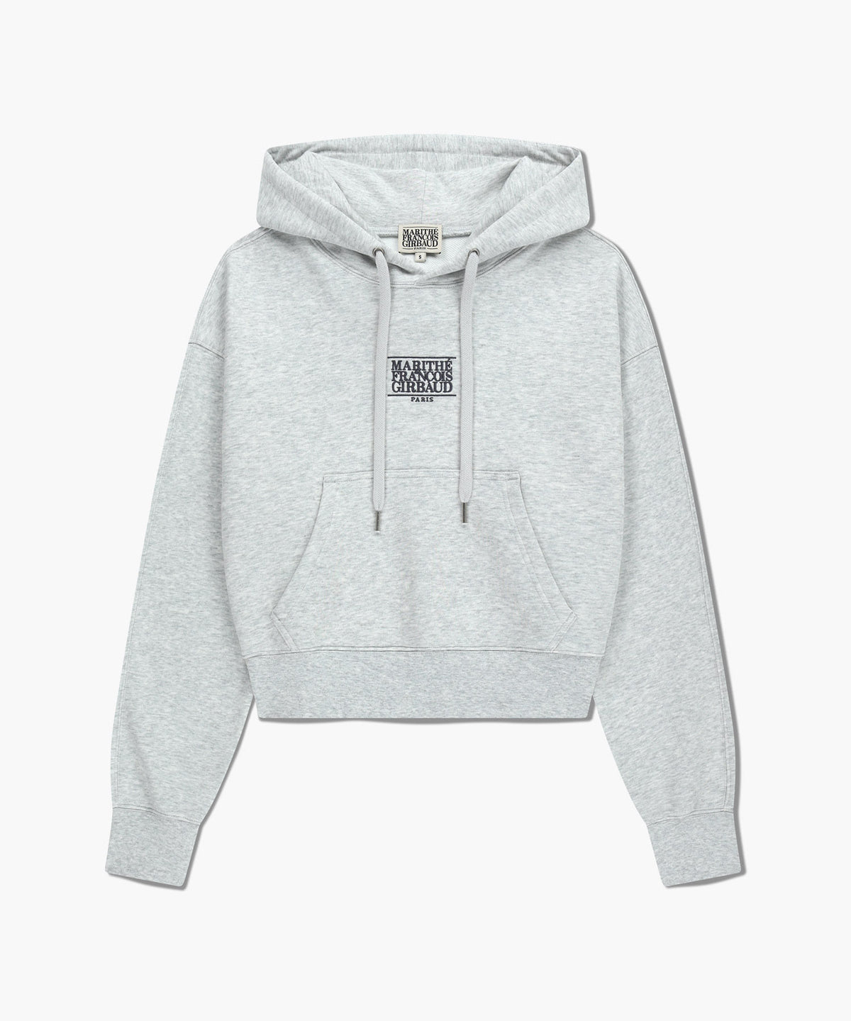 Marithe & Francois Girbaud - Small Classic Logo Crop Hoodie (Light Heather Gray) product image 6 | TRAB K-Fashion Australia