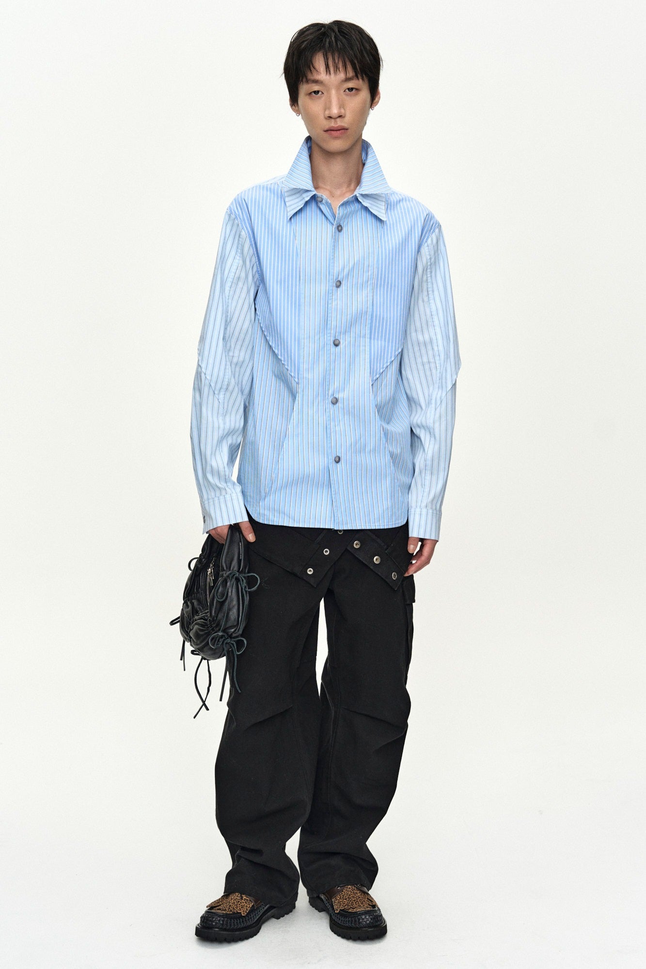 Andersson Bell - Double Layered Stripe Shirt (Blue) product image 1 | TRAB K-Fashion Australia