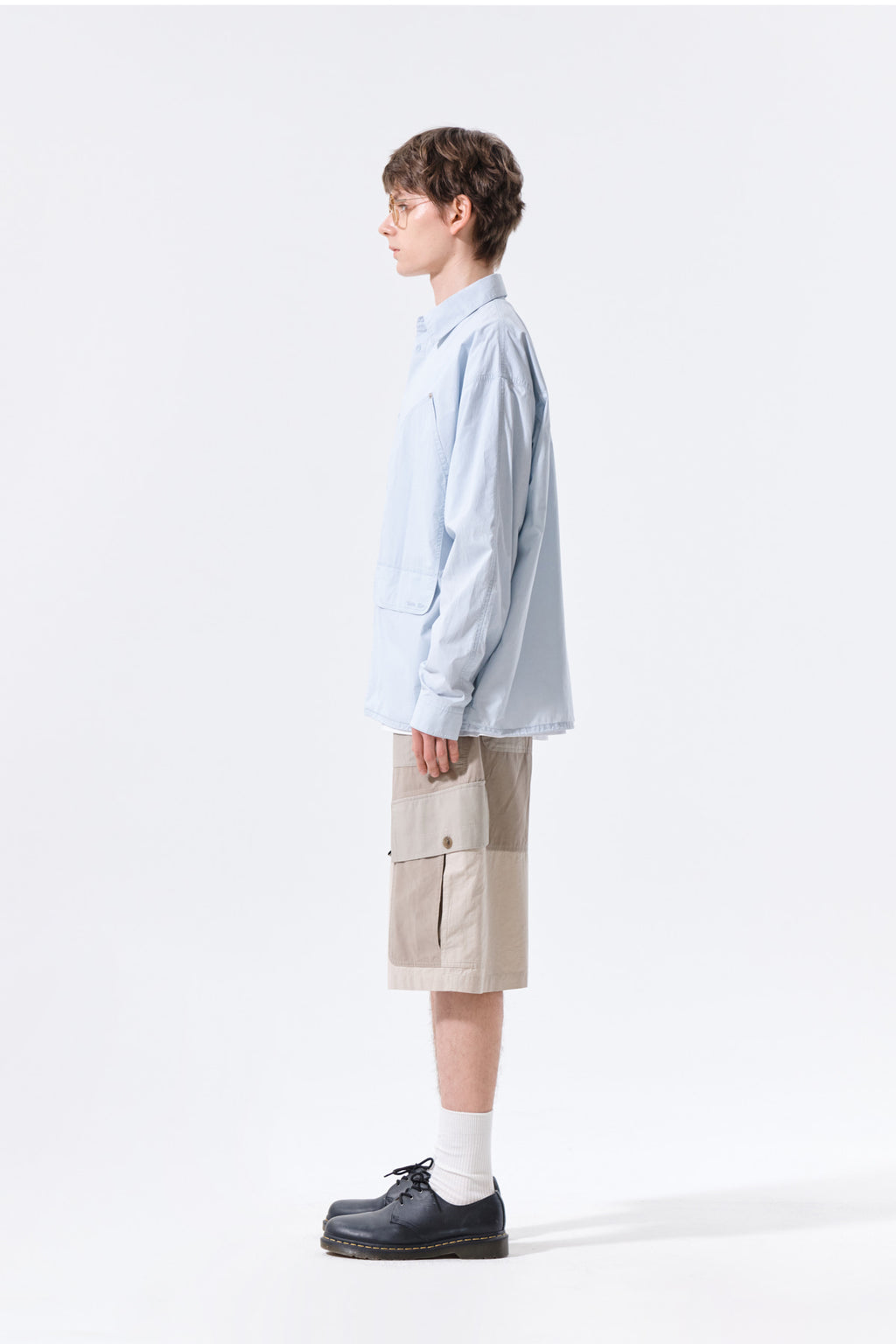 Matin Kim - Washed Cotton Drawstring Shirt (Sky) product image 7 | TRAB K-Fashion Australia