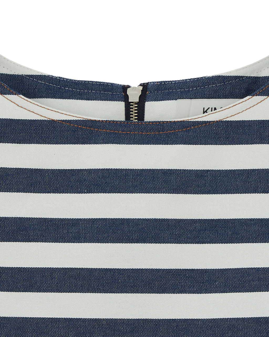 Kimhe Kim - Striped Sleeveless Denim Mini Dress (Navy) product image 8 | TRAB K-Fashion Australia