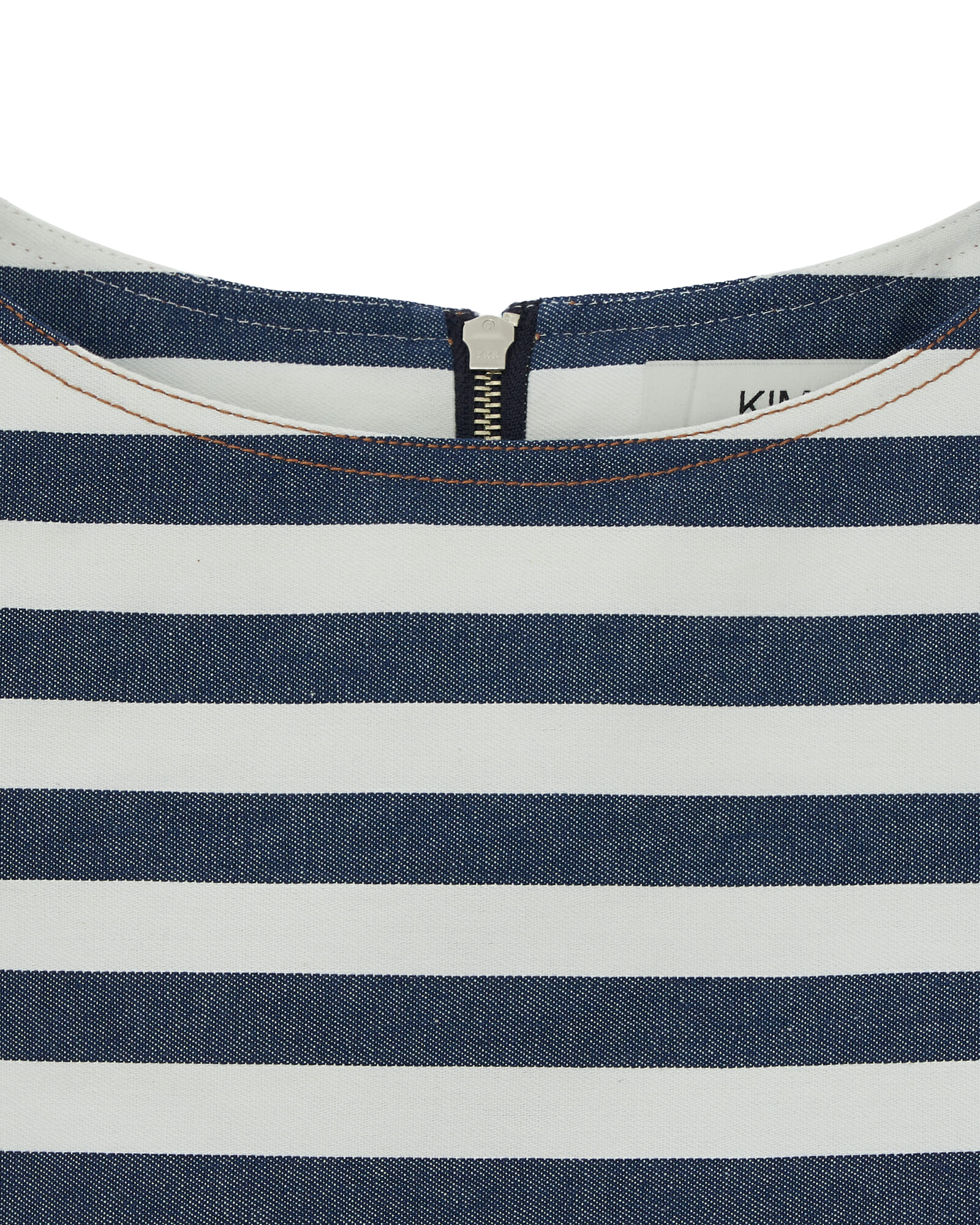 Kimhe Kim - Striped Sleeveless Denim Mini Dress (Navy) product image 8 | TRAB K-Fashion Australia