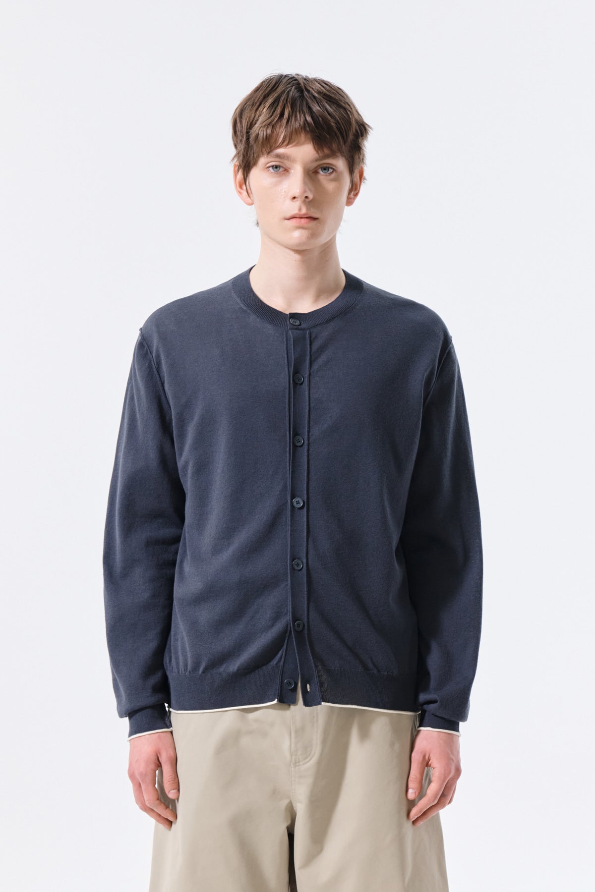 Matin Kim - Back Logo Sheer Cardigan (Charcoal) product image 6 | TRAB K-Fashion Australia