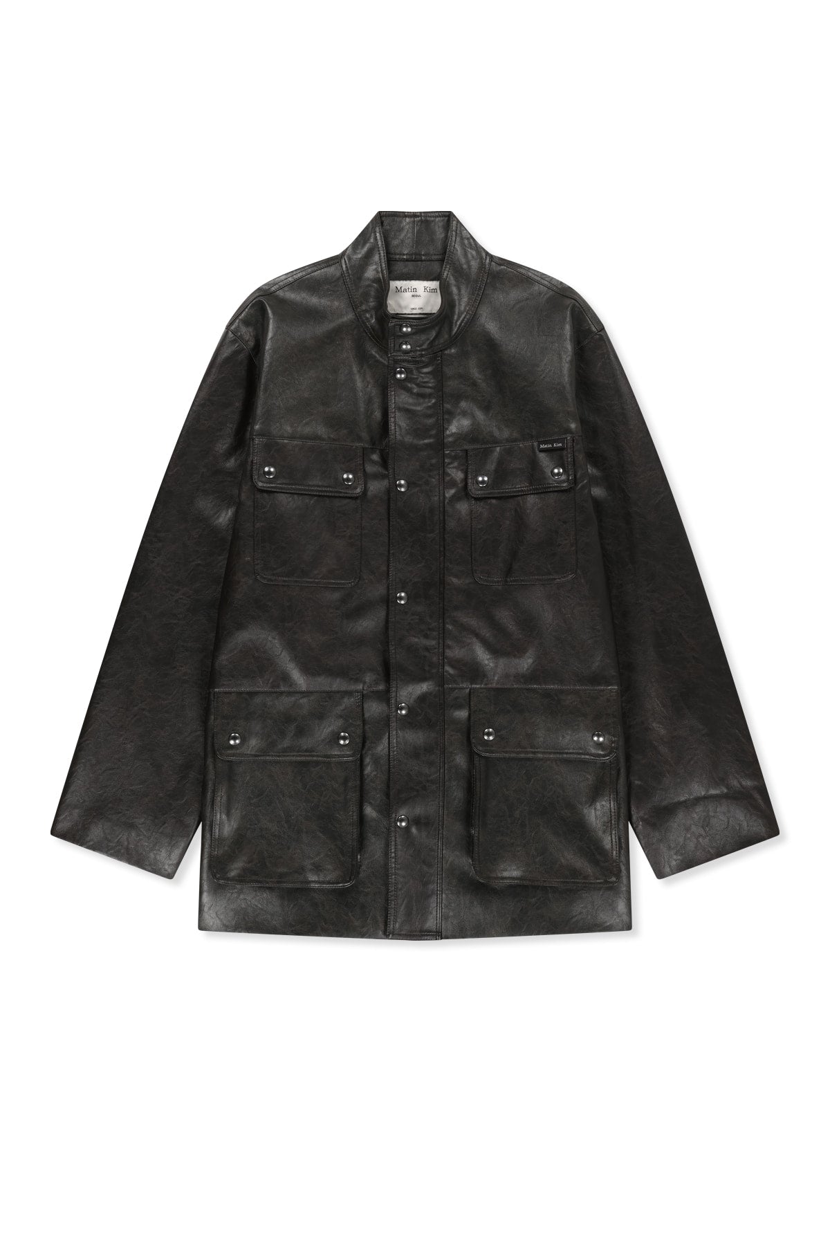 Matin Kim - Faux Leather Safari Jacket (Brown) product image 2 | TRAB K-Fashion Australia