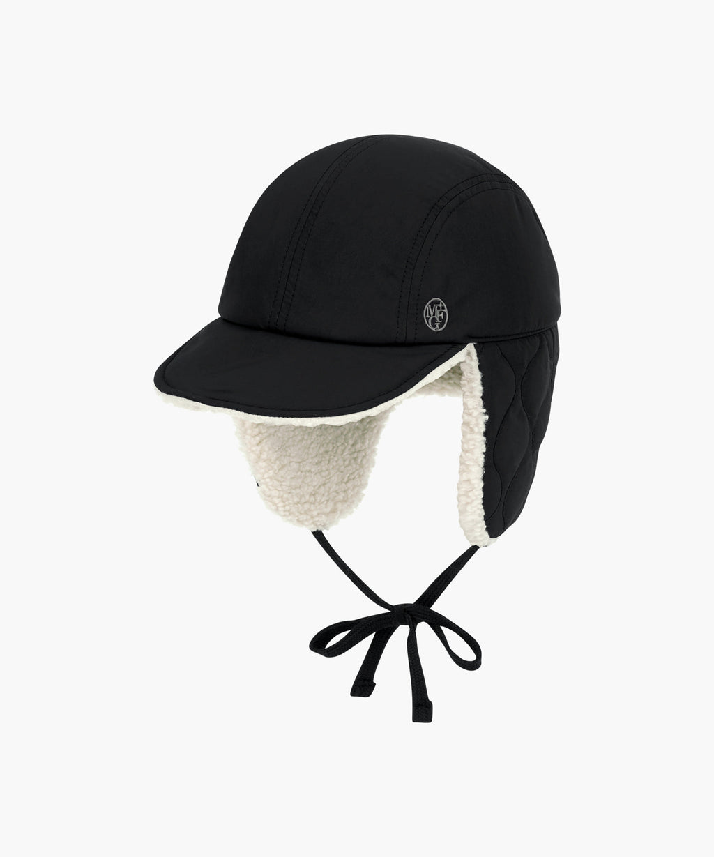 Marithe & Francois Girbaud - Quilted Earflap Cap (Black) product image 1 | TRAB K-Fashion Australia