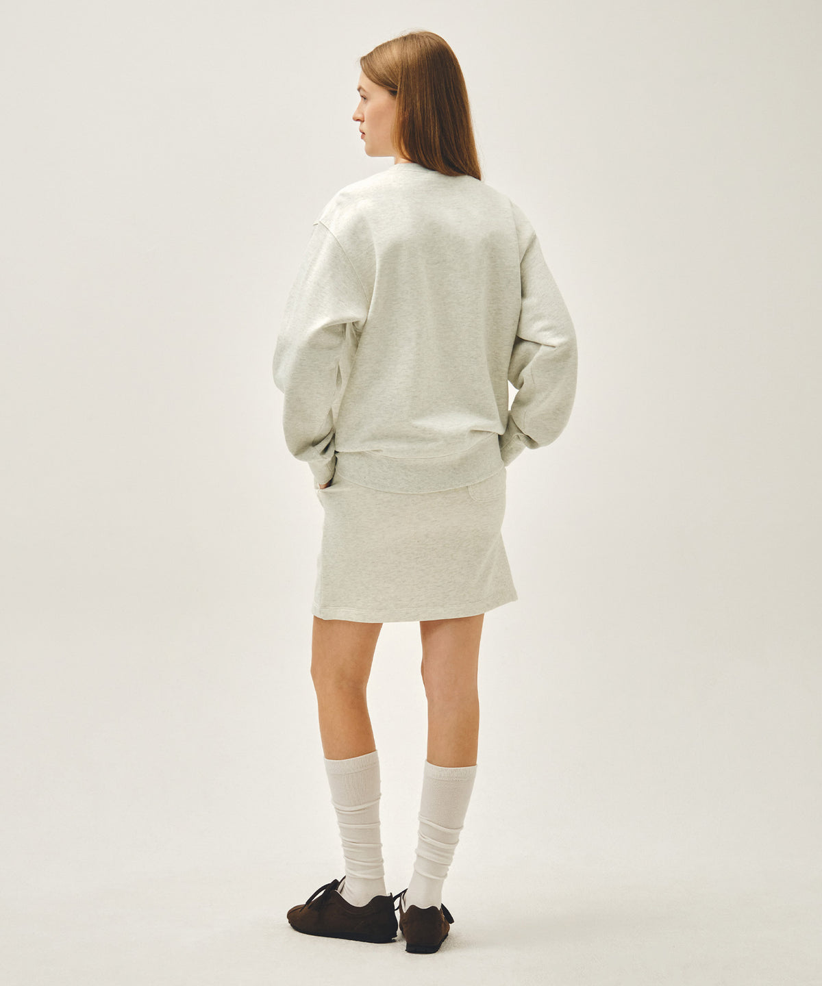 Marithe & Francois Girbaud - Vintage Classic Logo Sweat Mini Skirt (Oatmeal) product image 5 | TRAB K-Fashion Australia