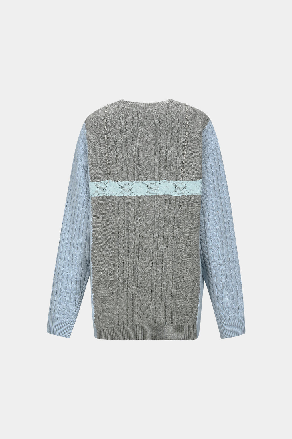 Andersson Bell - Lace Lingerie Boyfriend-Fit Knit (Grey) product image 8 | TRAB K-Fashion Australia