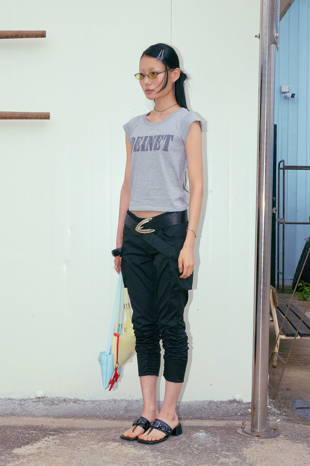 Deinet - Typo Graphic2 T-Shirt (Melange Grey) product image 2 | TRAB K-Fashion Australia