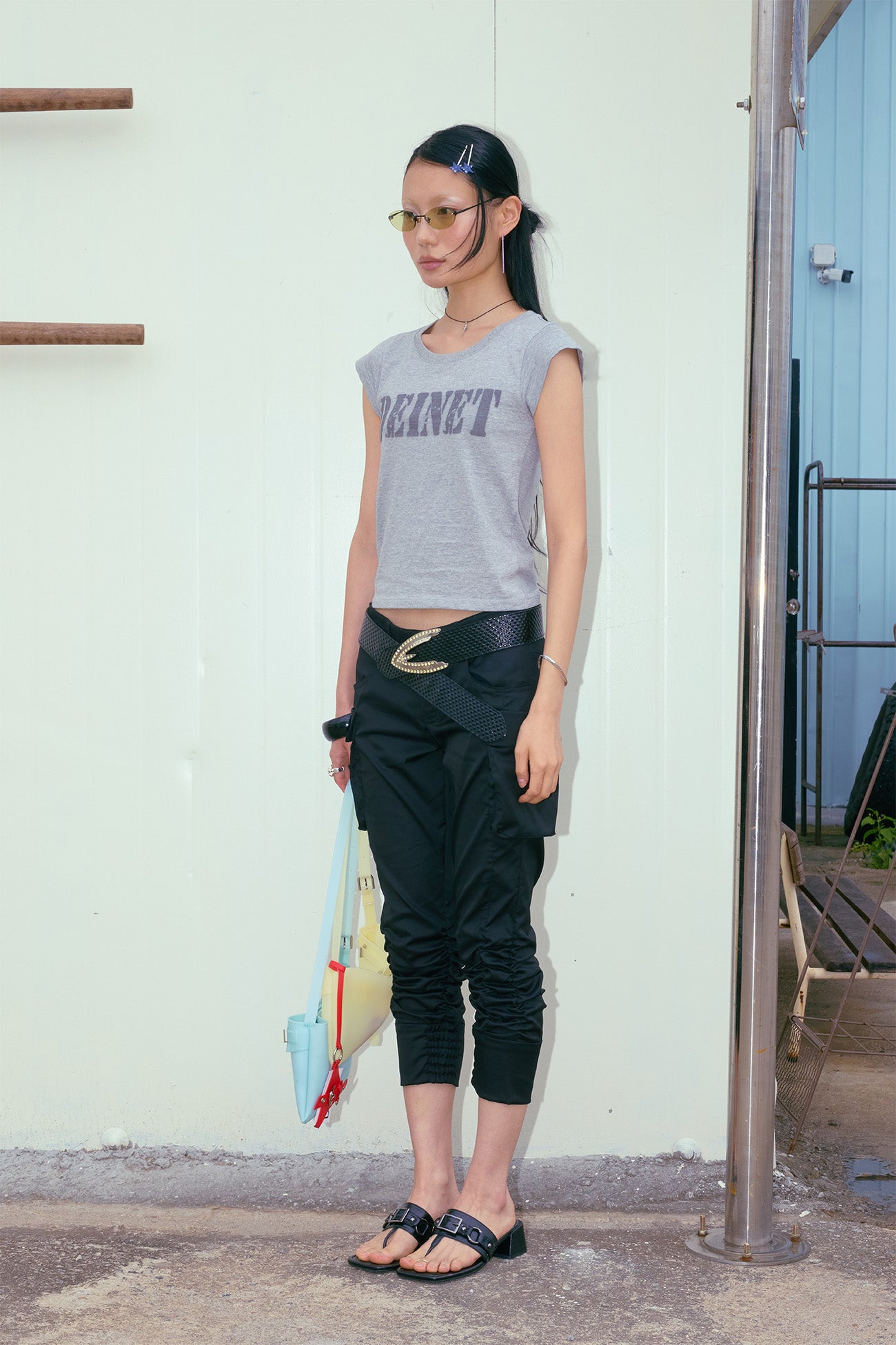 Deinet - Typo Graphic2 T-Shirt (Melange Grey) product image 2 | TRAB K-Fashion Australia