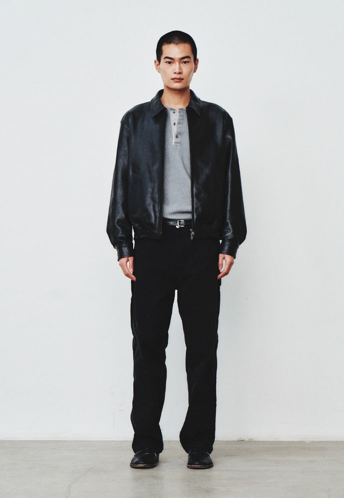 Art if acts - Lambskin Leather Blouson (Black) product image 1 | TRAB K-Fashion Australia