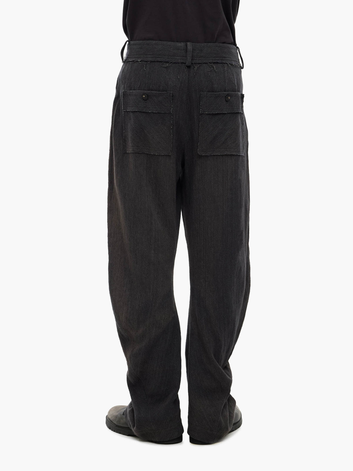 Jiyong Kim - Sun-Bleached Curved Trousers (Black) product image 6 | TRAB K-Fashion Australia