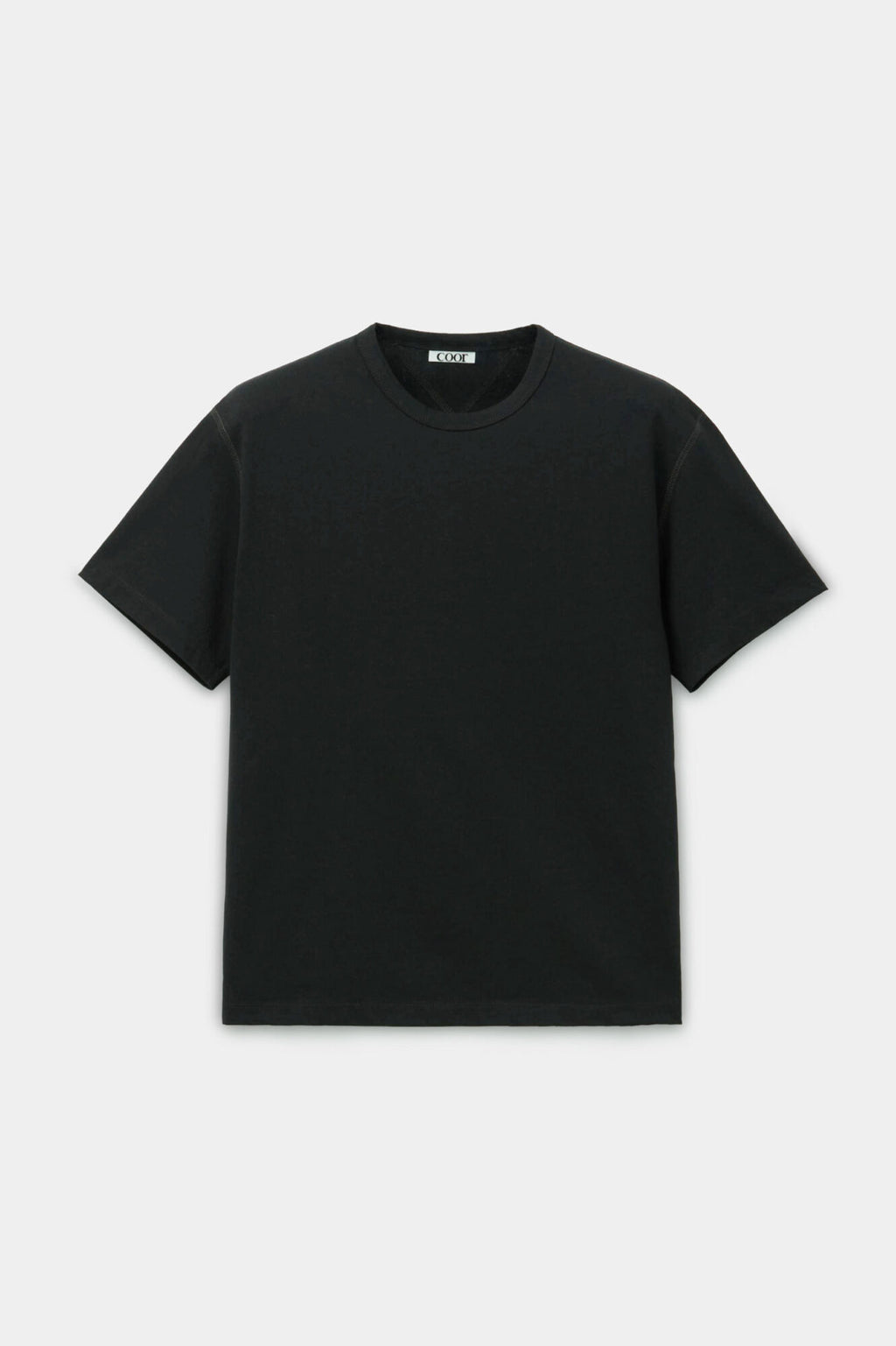 Coor - Chain Stitch Pointed Crop T-Shirt (Black) product image 1 | TRAB K-Fashion Australia