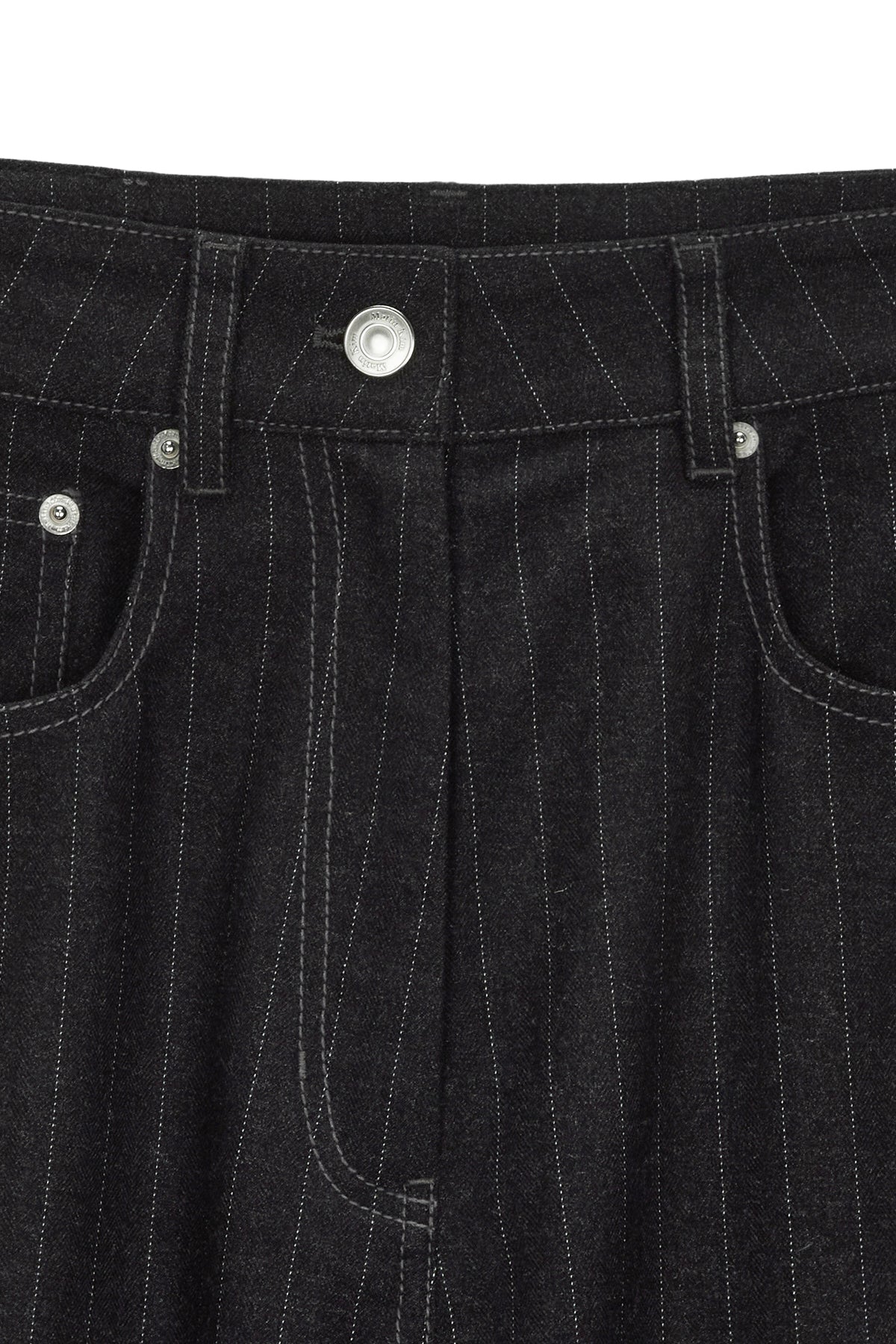 Matin Kim - Denim Like Stripe Wide Pants (Charcoal) product image 3 | TRAB K-Fashion Australia