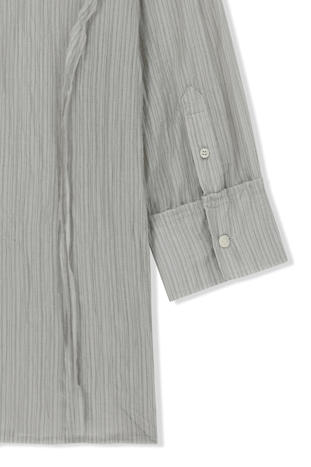 Matin Kim - Raw Edge Crinkle Blouse (Light Grey) product image 4 | TRAB K-Fashion Australia