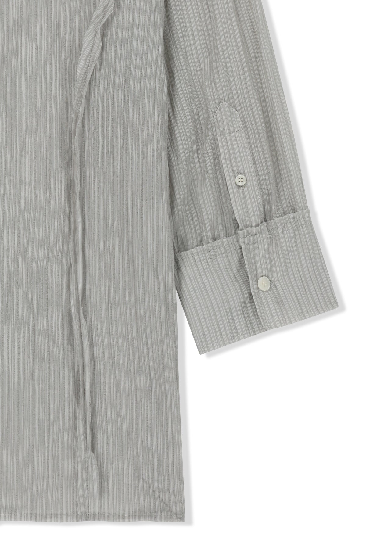 Matin Kim - Raw Edge Crinkle Blouse (Light Grey) product image 4 | TRAB K-Fashion Australia