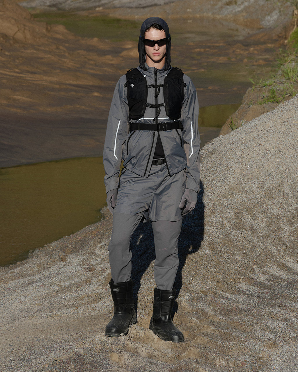 Eastlogue - Curved Utility Pants (Gunmetal) product image 1 | TRAB K-Fashion Australia