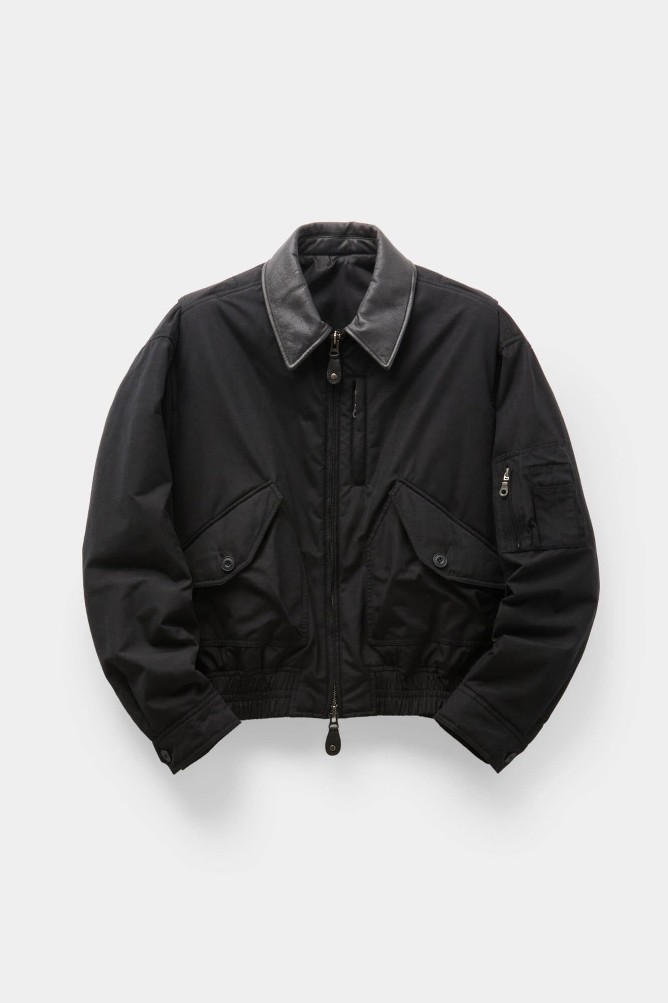 Coor - Leather Collar Mk-3 Flight Jumper (Black) product image 1 | TRAB K-Fashion Australia