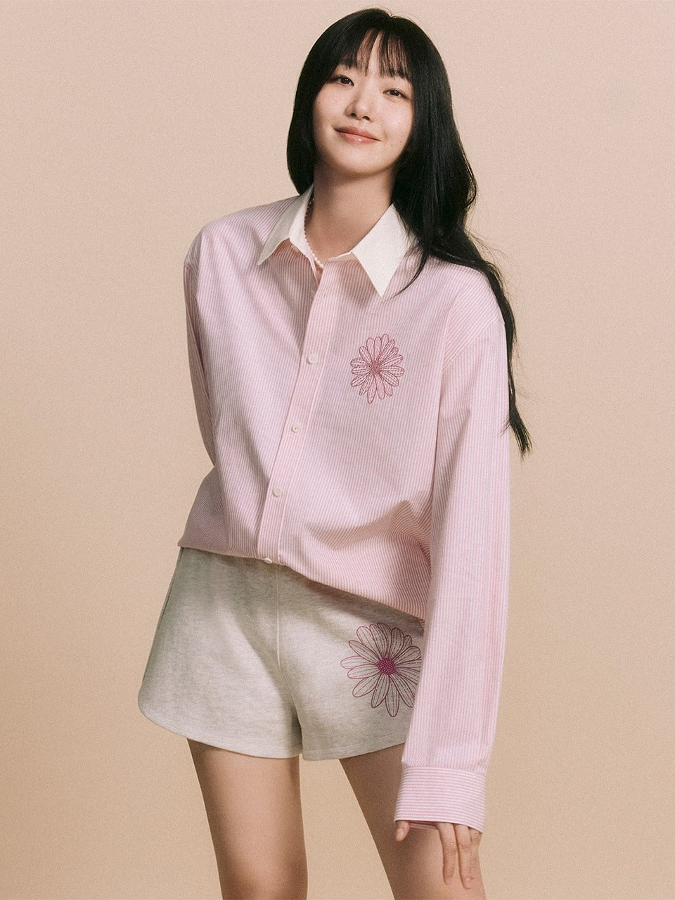 Mardi Mercredi - Oxford Shirt Stripe (Pink Pink) product image 1 | TRAB K-Fashion Australia