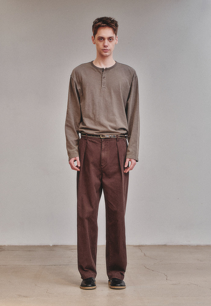 Art if acts - Garment Dyed Henley Long Sleeve (Mud Brown) product image 3 | TRAB K-Fashion Australia