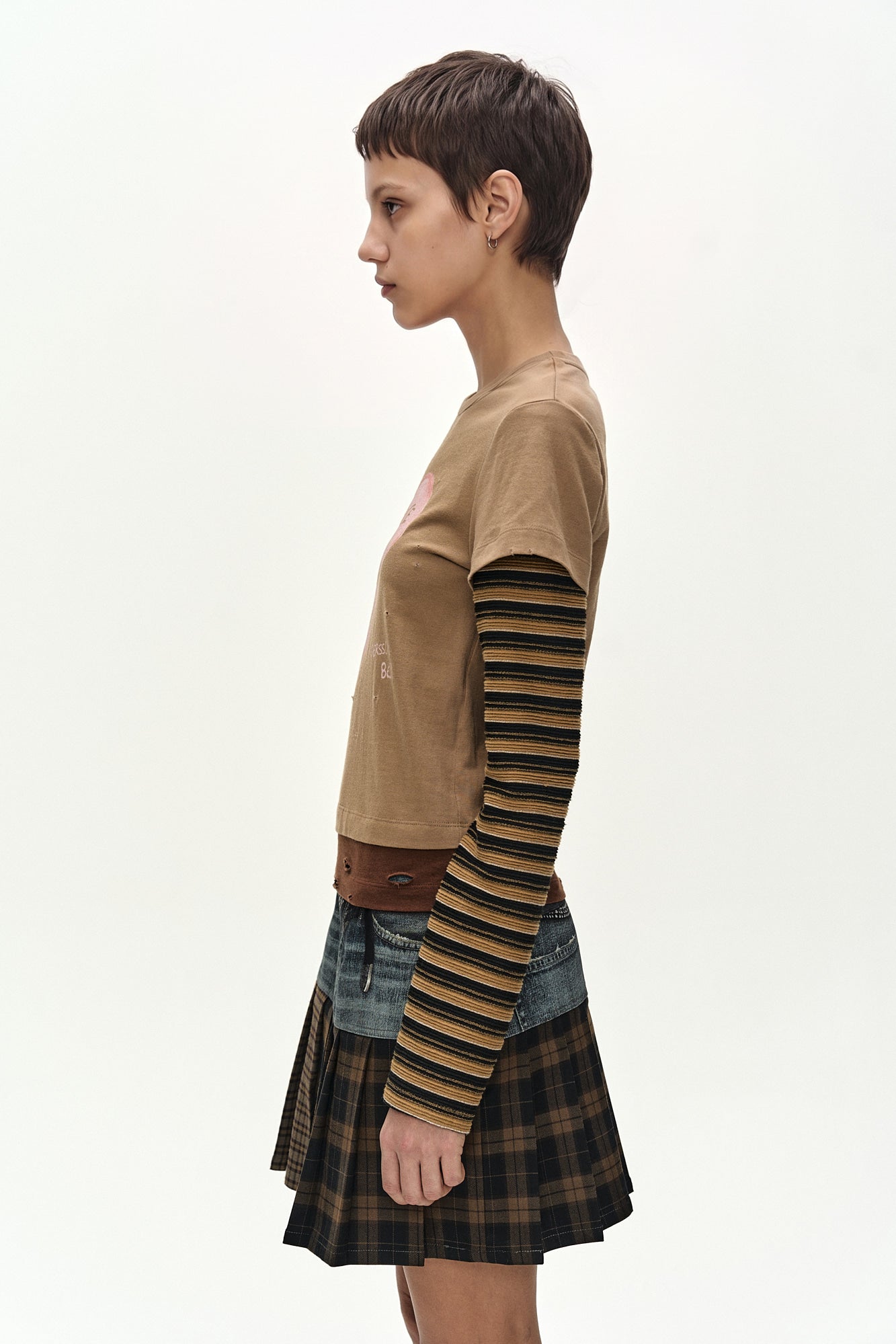 Andersson Bell - Layered Heart Message Long Sleeve T-Shirt (brown) (Brown) product image 5 | TRAB K-Fashion Australia
