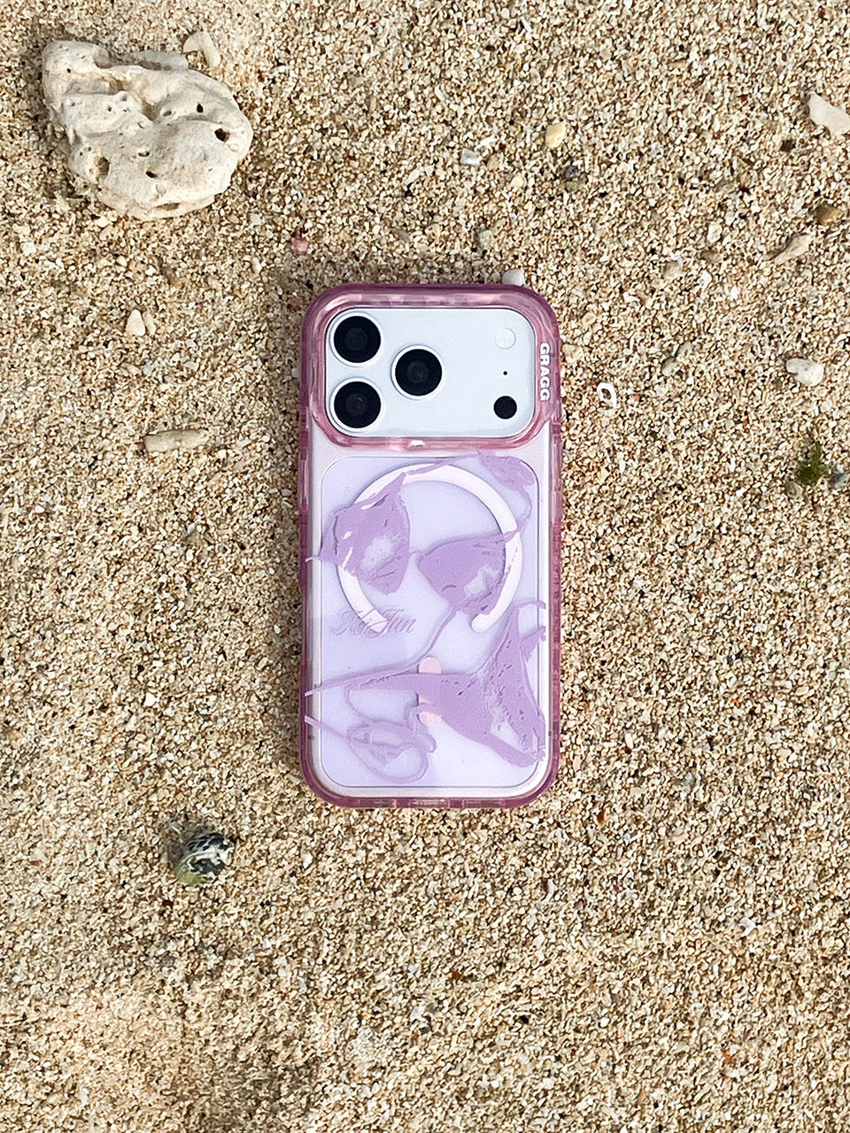 Kijun - MAGSAFE LAYERS FRAME CASE CLEAR PINK AFTER SWIM product image 1 | TRAB K-Fashion Australia