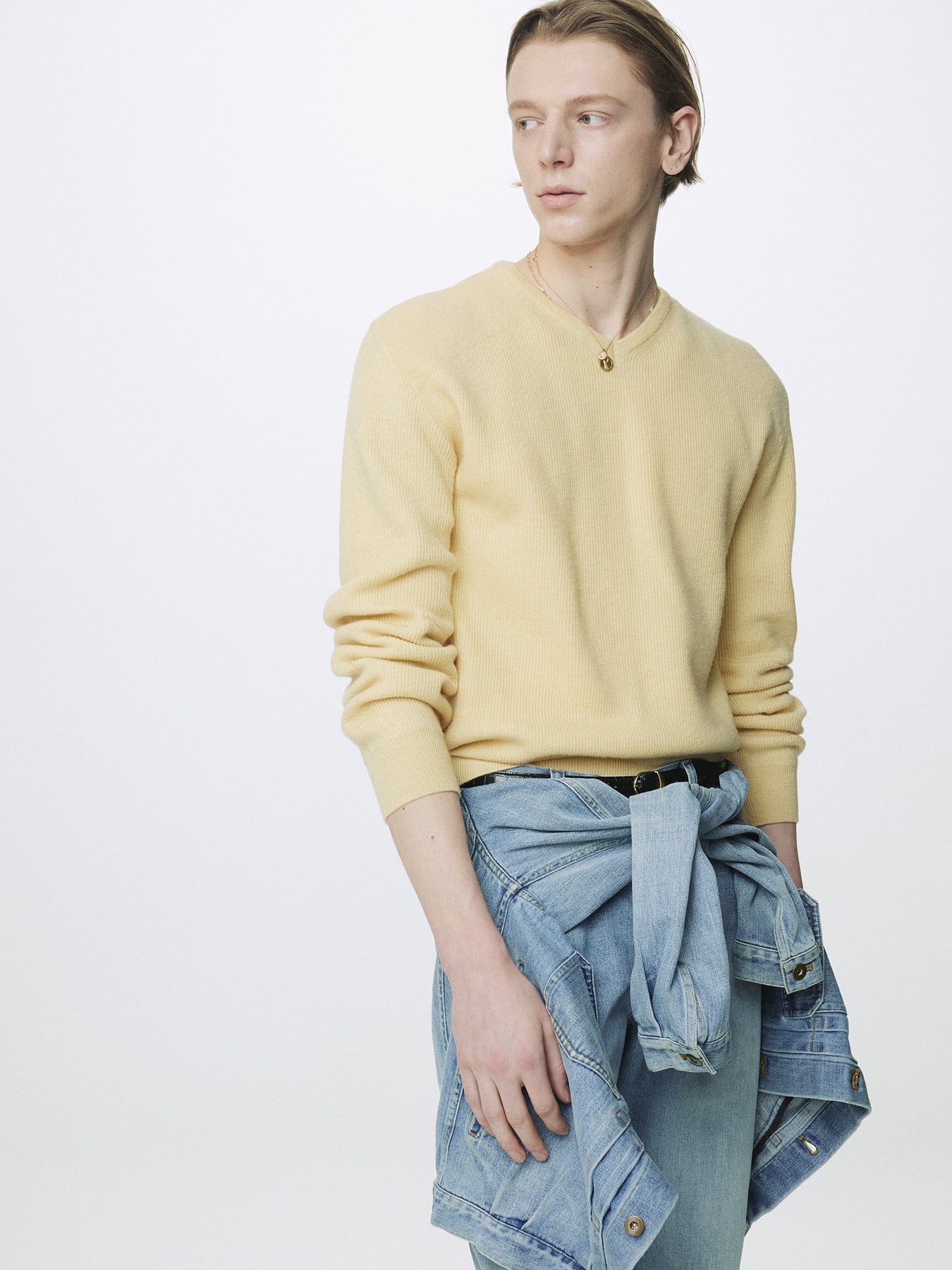Tonywack - Super Fine Wool Commando V-Neck Knit (Pale Yellow) product image 3 | TRAB K-Fashion Australia