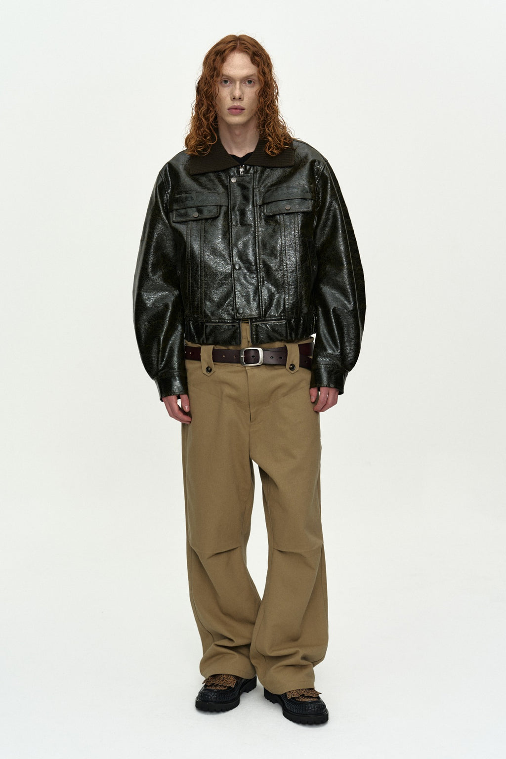 Andersson Bell - Double Waistband Wide-Leg Trousers (Beige) product image 1 | TRAB K-Fashion Australia