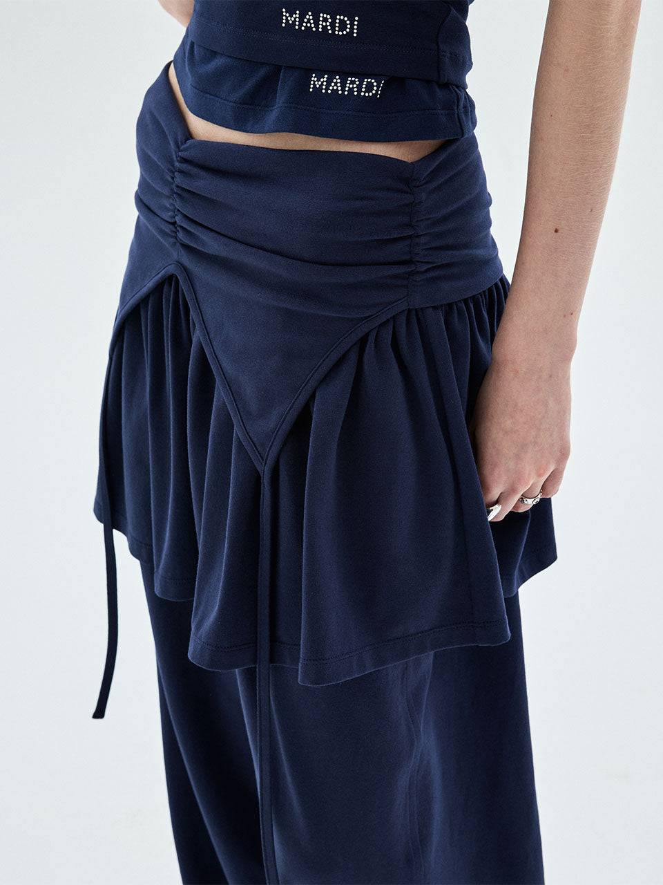 Mardi Mercredi - Mini Skirt Foldover Waist (Navy) product image 1 | TRAB K-Fashion Australia