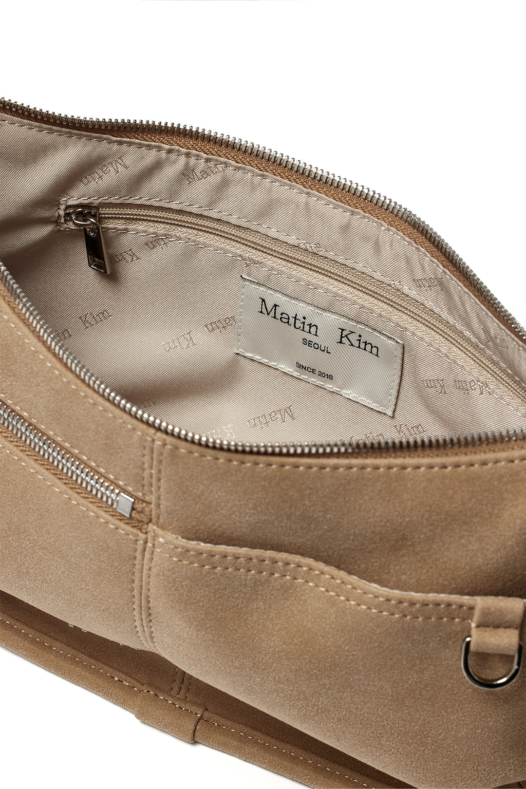 Matin Kim - Zip Around Suede Shoulder Bag (Beige) product image 4 | TRAB K-Fashion Australia