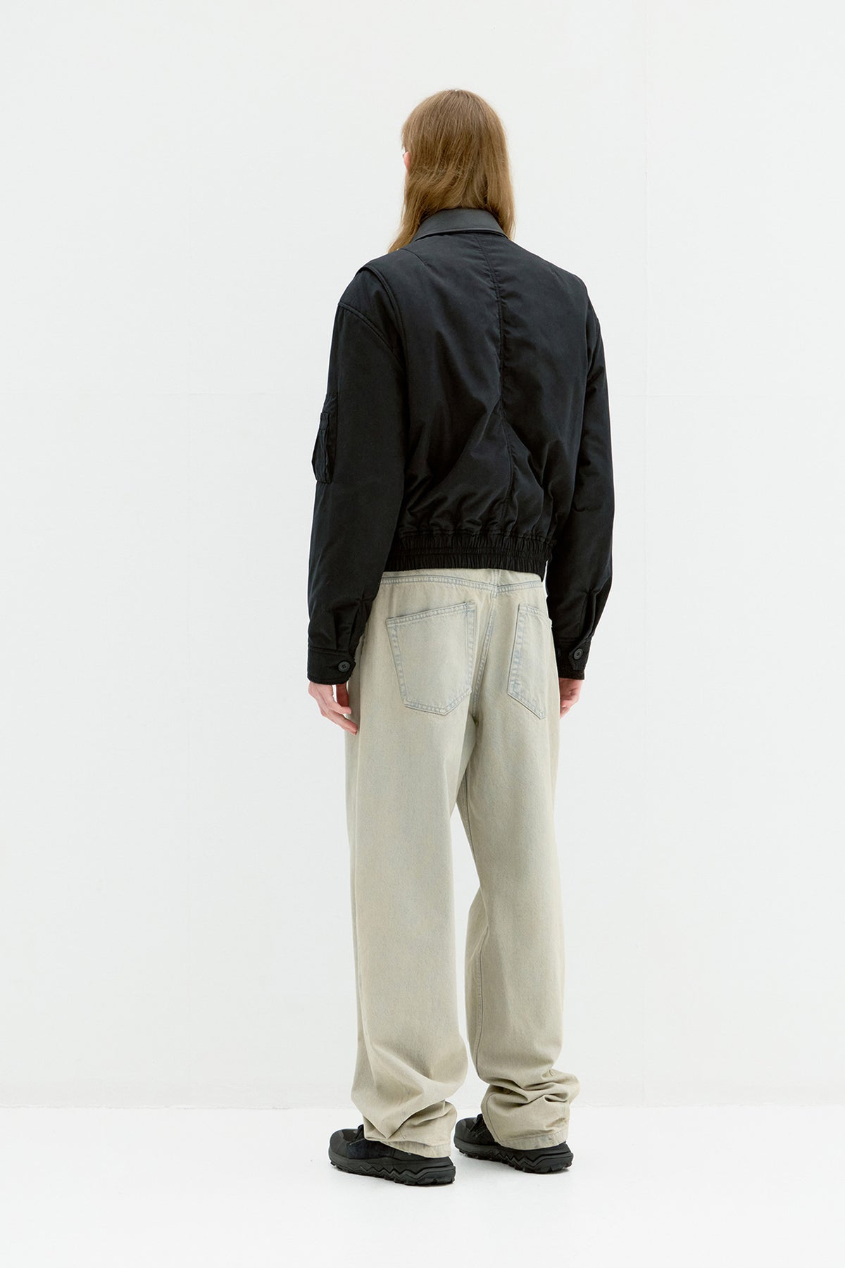 Coor - Leather Collar Mk-3 Flight Jumper (Black) product image 4 | TRAB K-Fashion Australia