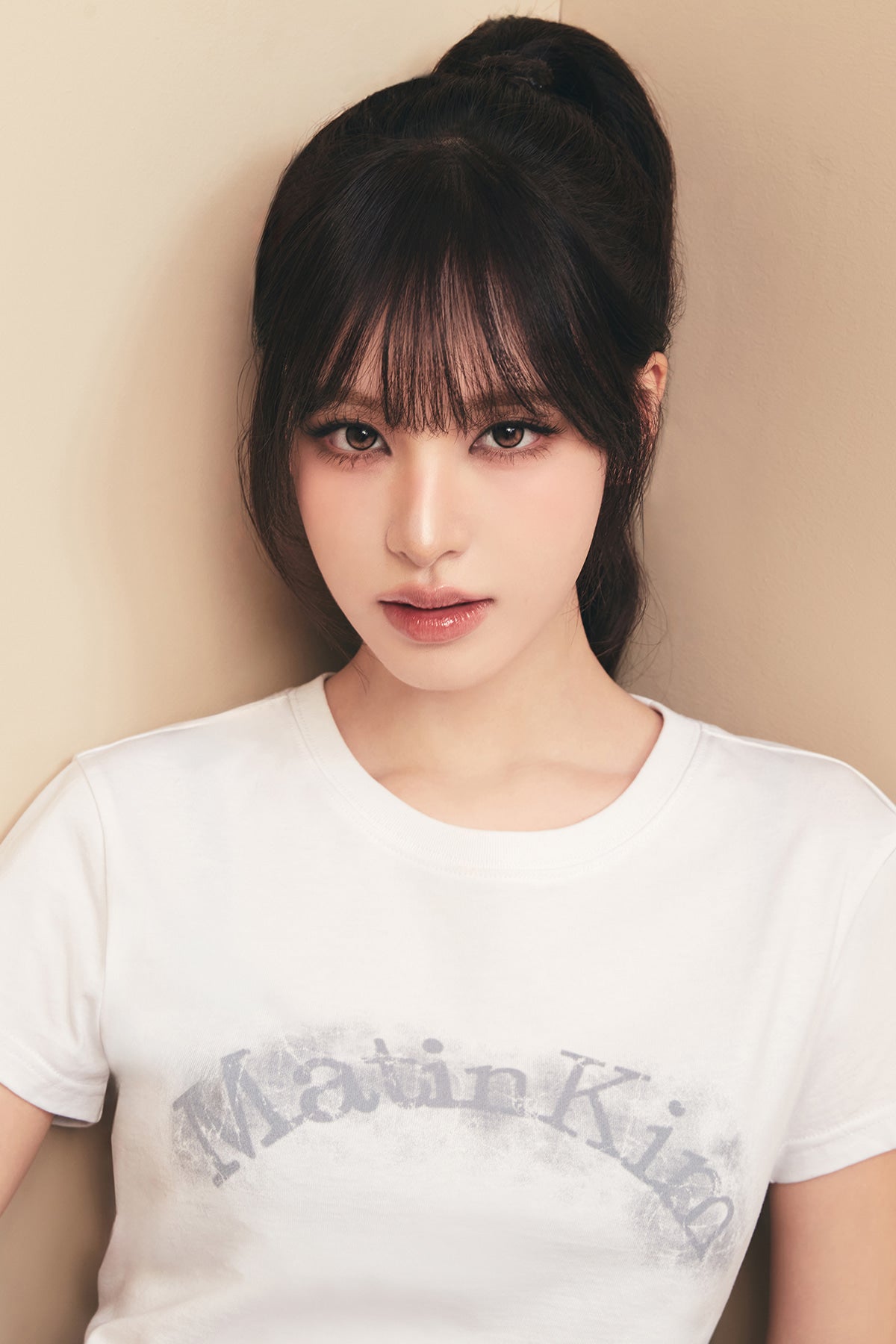 Matin Kim - Matin Kim Arch Logo Crop Top (White) product image 1 | TRAB K-Fashion Australia