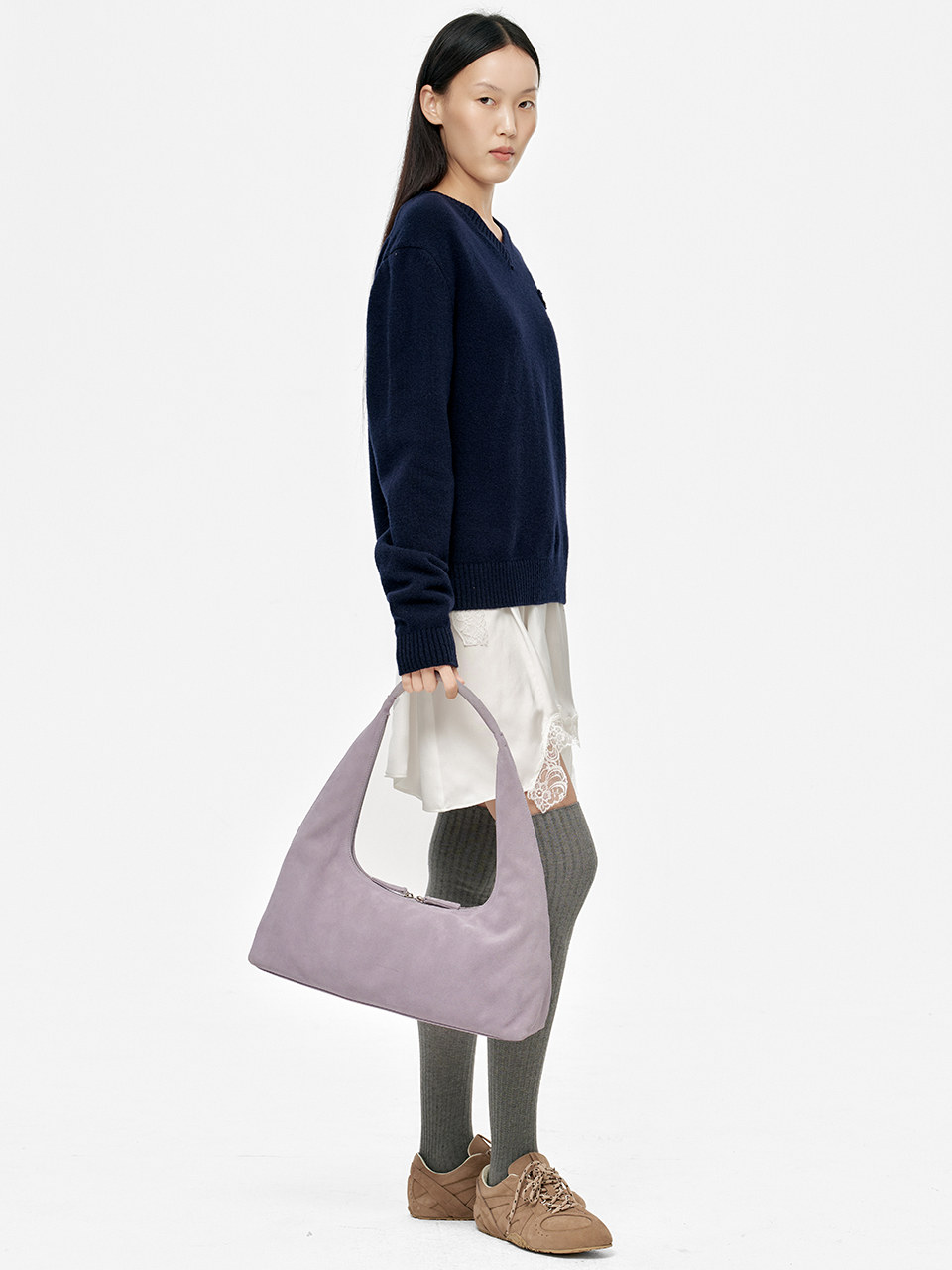 Marge Sherwood - Hobo Large (Lavender Grey Suede) product image 3 | TRAB K-Fashion Australia