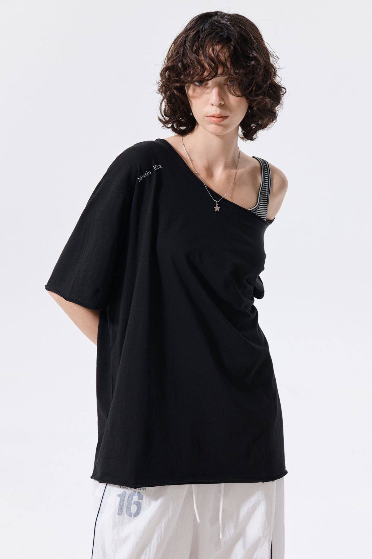 Matin Kim - Asymmetric Off Shoulder Top (Black) product image 12 | TRAB K-Fashion Australia