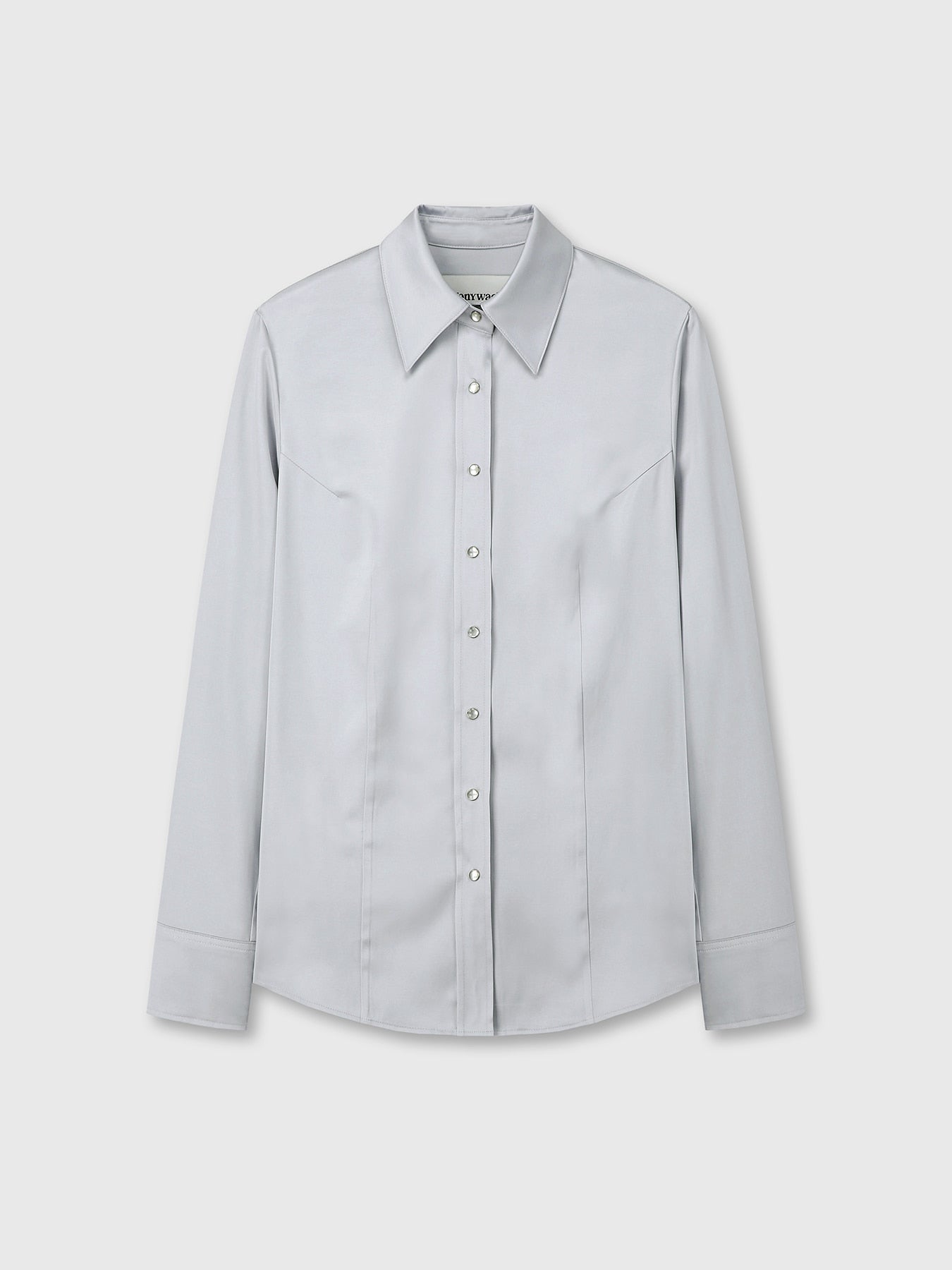 Tonywack - Satin Regular-Fit Shirt (Silver) product image 8 | TRAB K-Fashion Australia