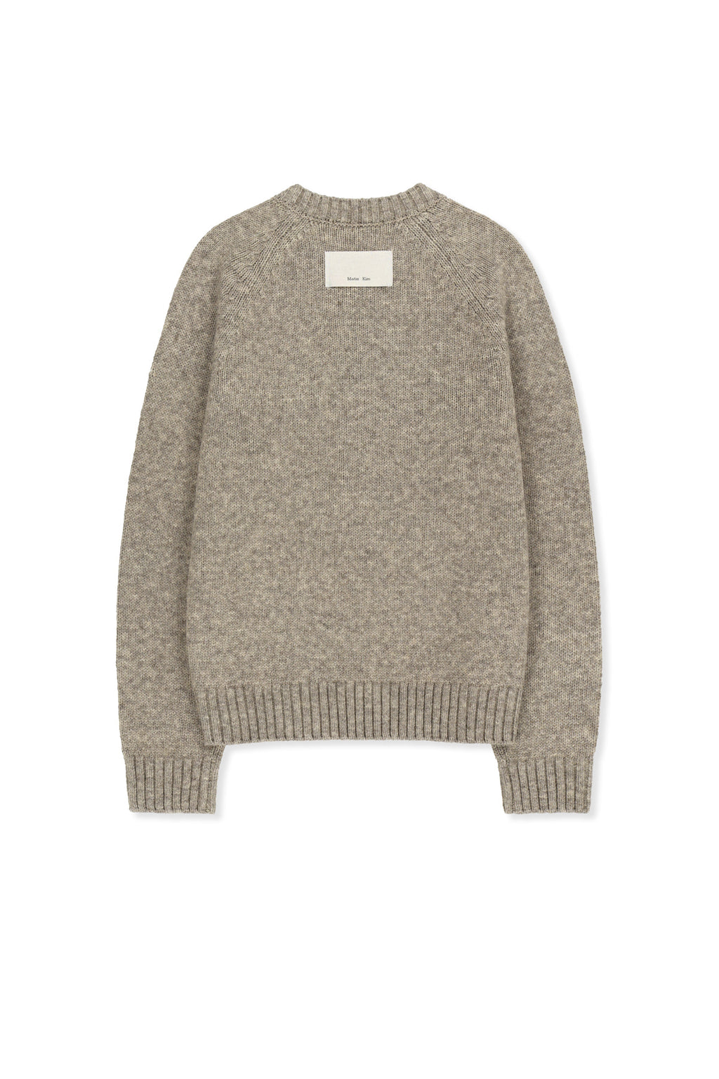 Matin Kim - Matin Button Point Henley Neck Logo Knit Top (Beige) product image 2 | TRAB K-Fashion Australia