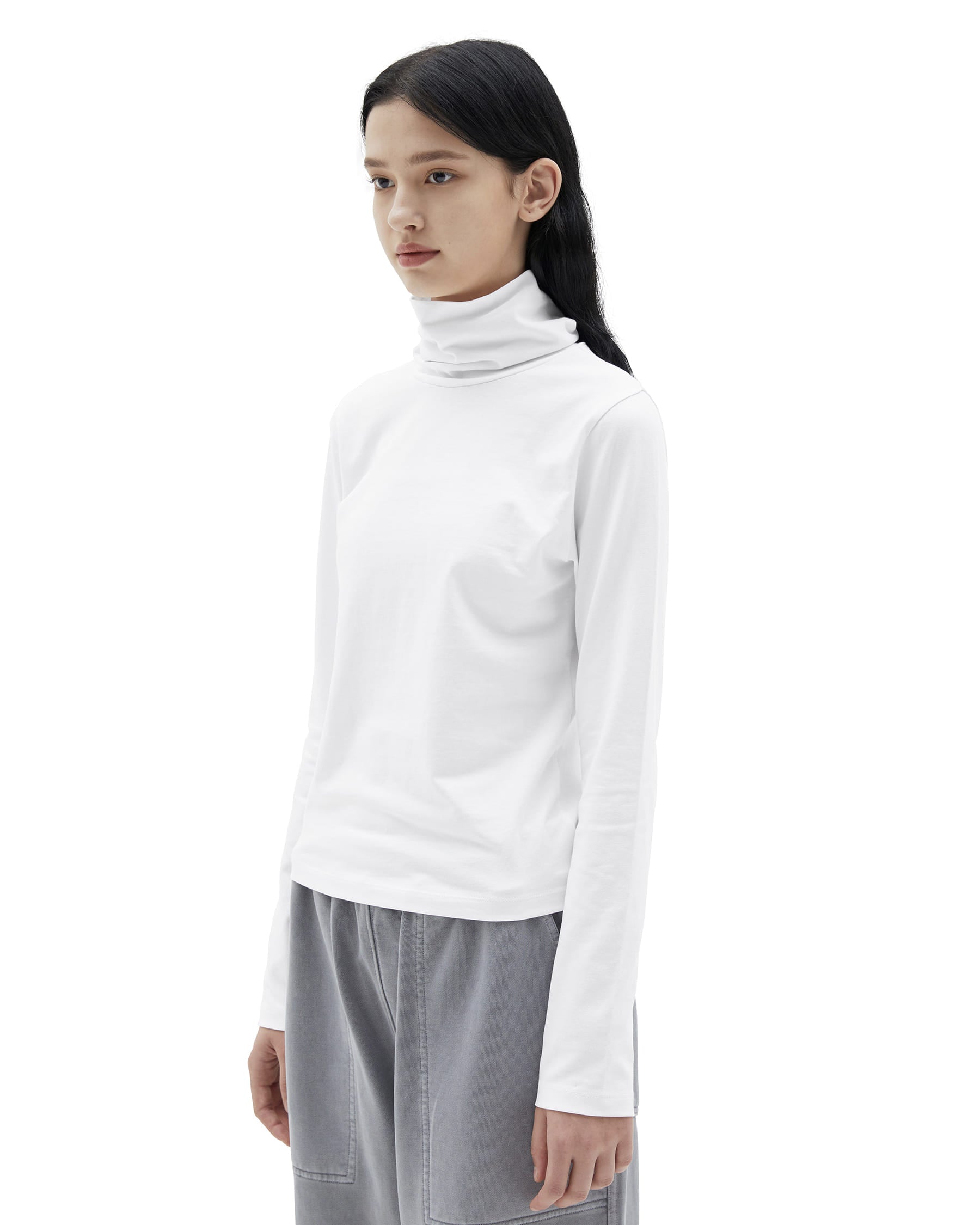 Brownyard - Highneck Long Sleeve (White) product image 3 | TRAB K-Fashion Australia