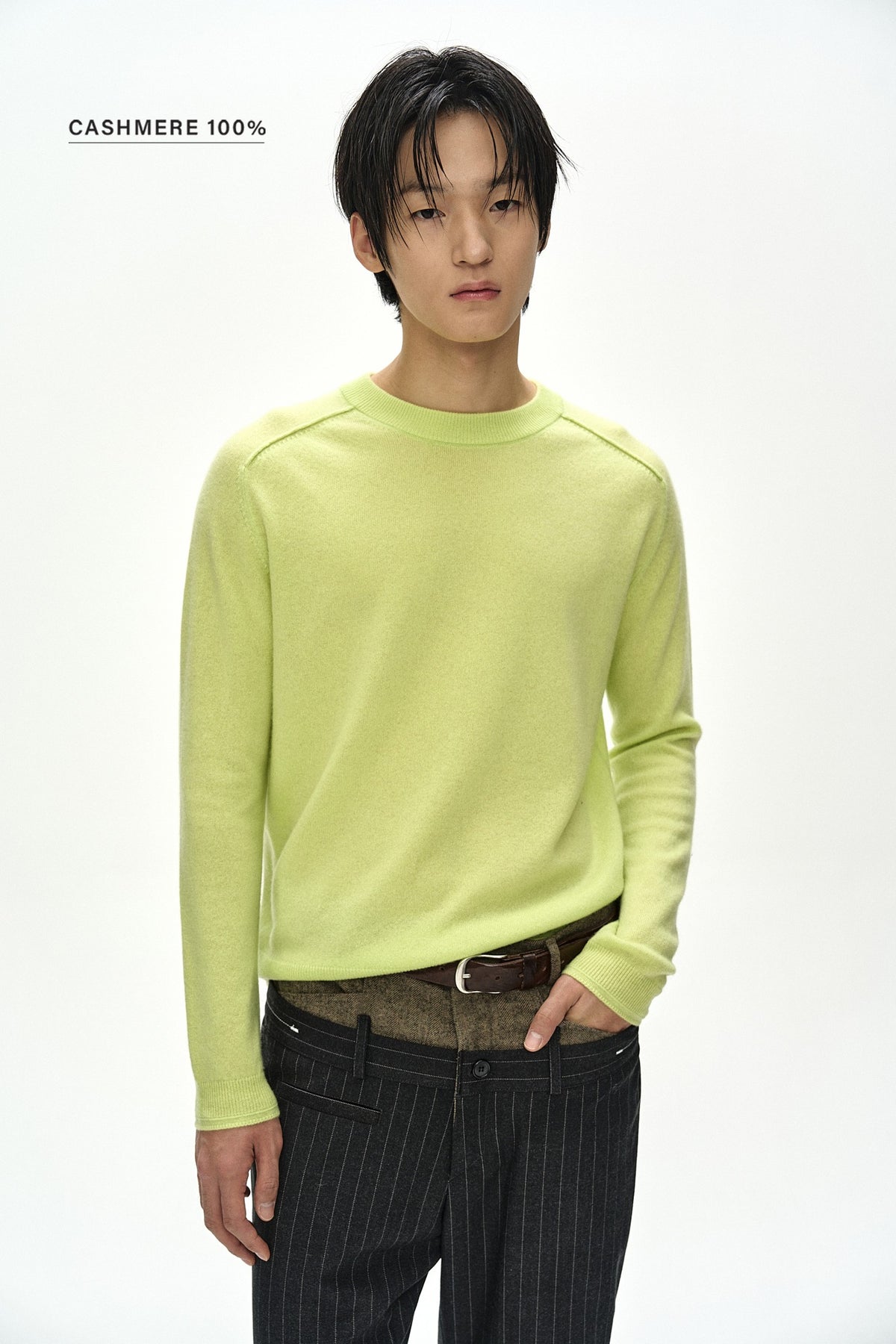 Andersson Bell - Shane Cashmere Crew-Neck Sweater (Lemon) product image 1 | TRAB K-Fashion Australia