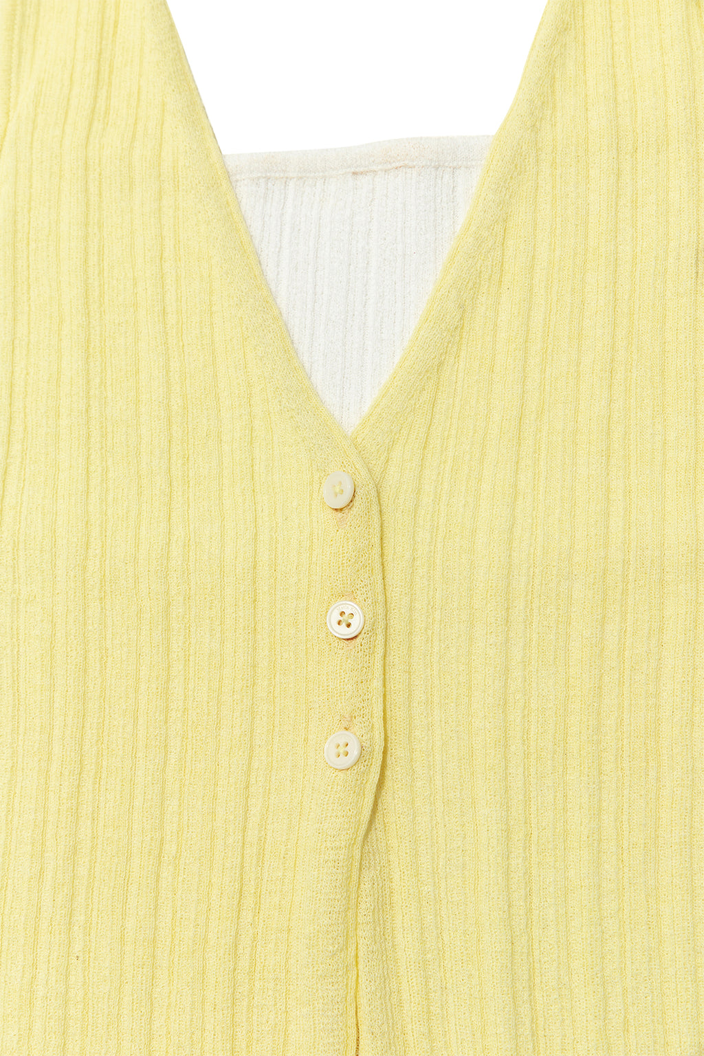 Matin Kim - Layered Button Halter Neck Top (Light Yellow) product image 4 | TRAB K-Fashion Australia