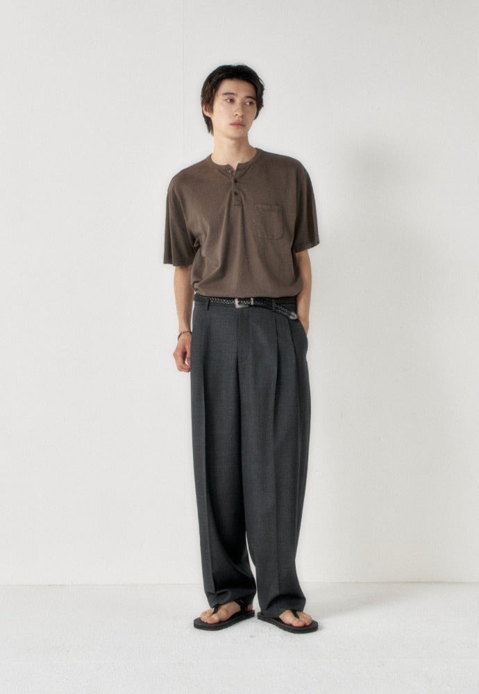 Art if acts - Henley S/S Tee (Faded Charcoal) product image 1 | TRAB K-Fashion Australia