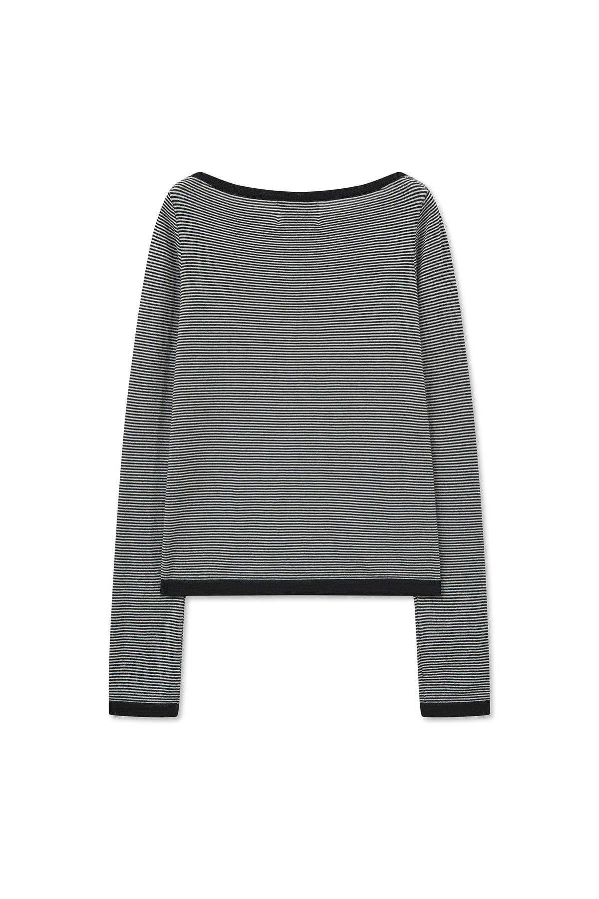 Matin Kim - Essential Boat Neck Knit Top (Black) product image 3 | TRAB K-Fashion Australia