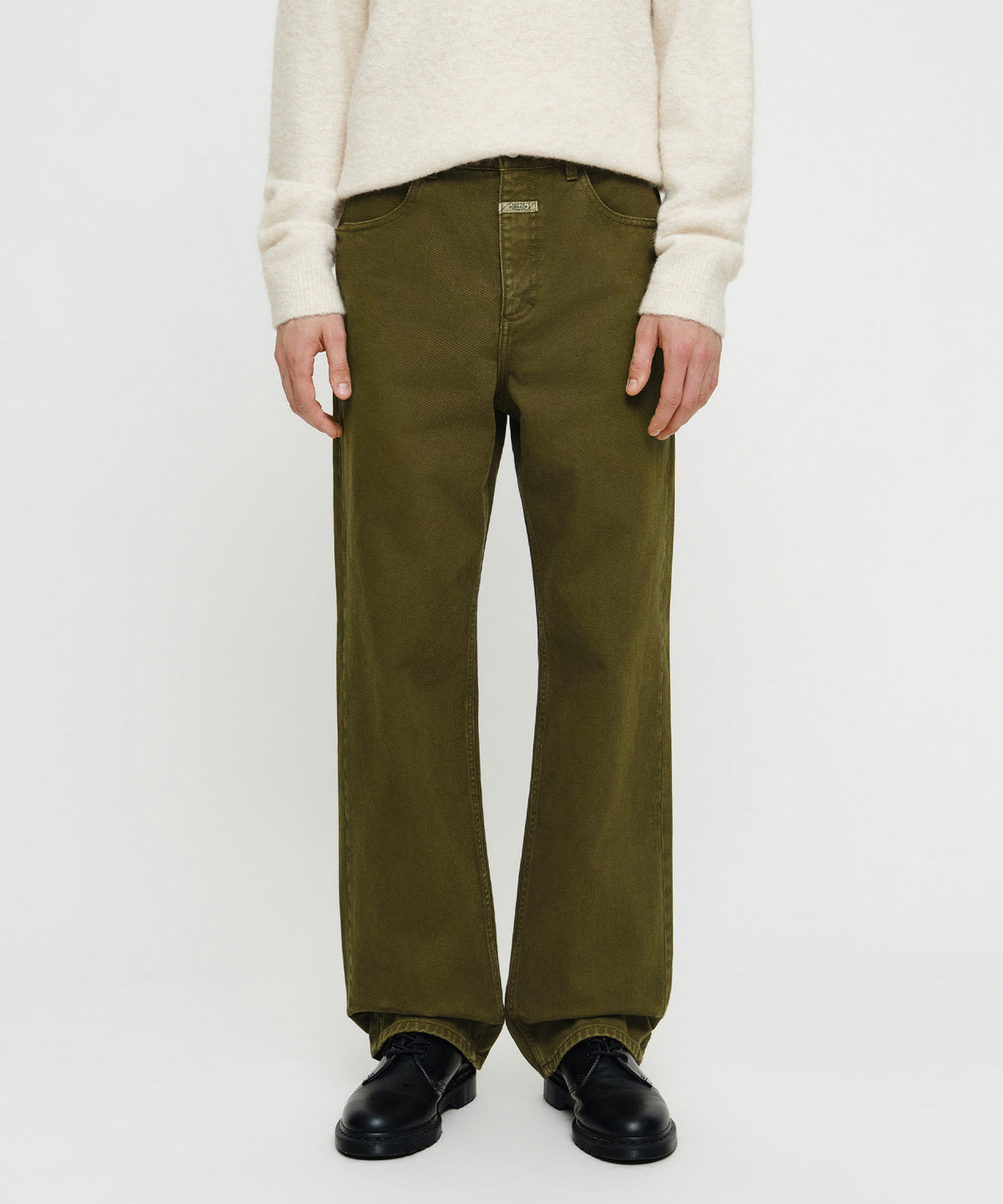 Marithe & Francois Girbaud - [Pre-order – Ships 30 Sep] Semi-wide Denim Pants (Olive) product image 1 | TRAB K-Fashion Australia